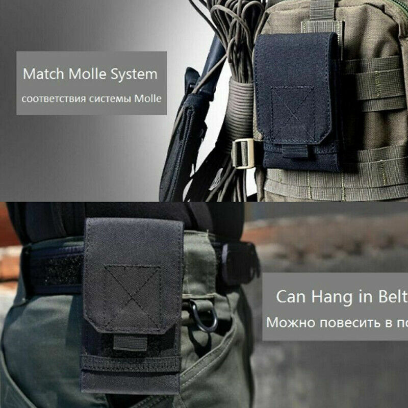 Tactical MOLLE Holster Army Mobile Phone Belt Pouch EDC Security Pack Waist Bag