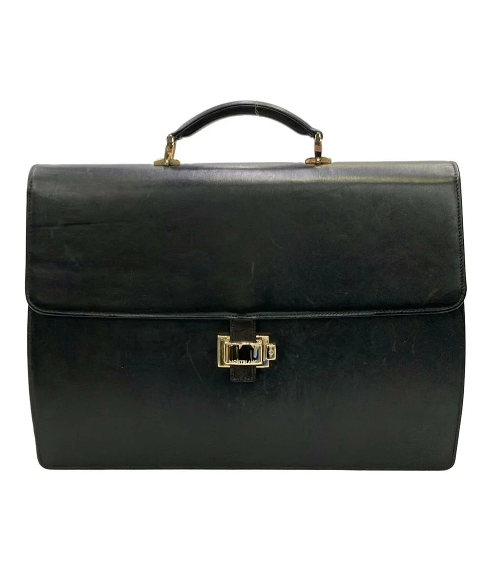 Montblanc Briefcase Business Bag Attache Case Leather Black 42x30x10cm pre-owned