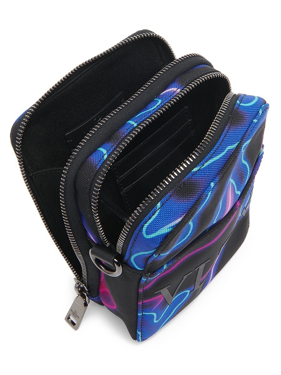 (NO CUSTOMS TAX) VALENTINO Garavani VLTN black neon camouflage small canvas bag