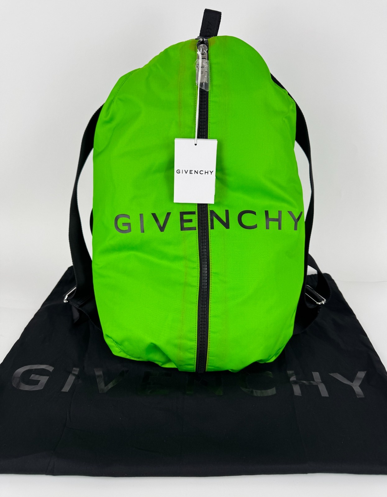 $1,250 Givenchy NWT Auth Green G Zip Duffel Bag Backpack Pockets Handle Adjust