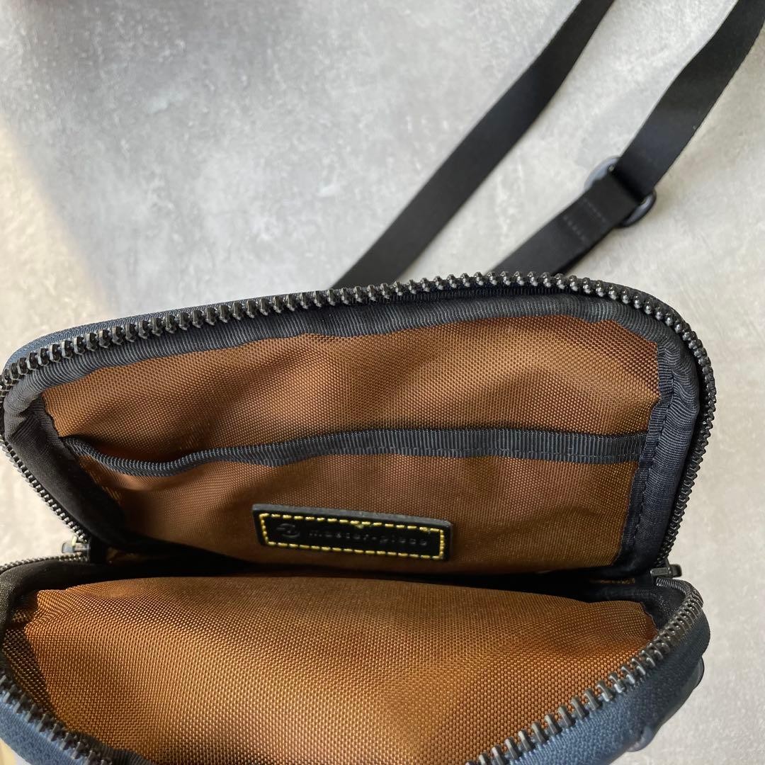 Master-Piece Navy Leather Shoulder Bag Men Unisex Travel Business