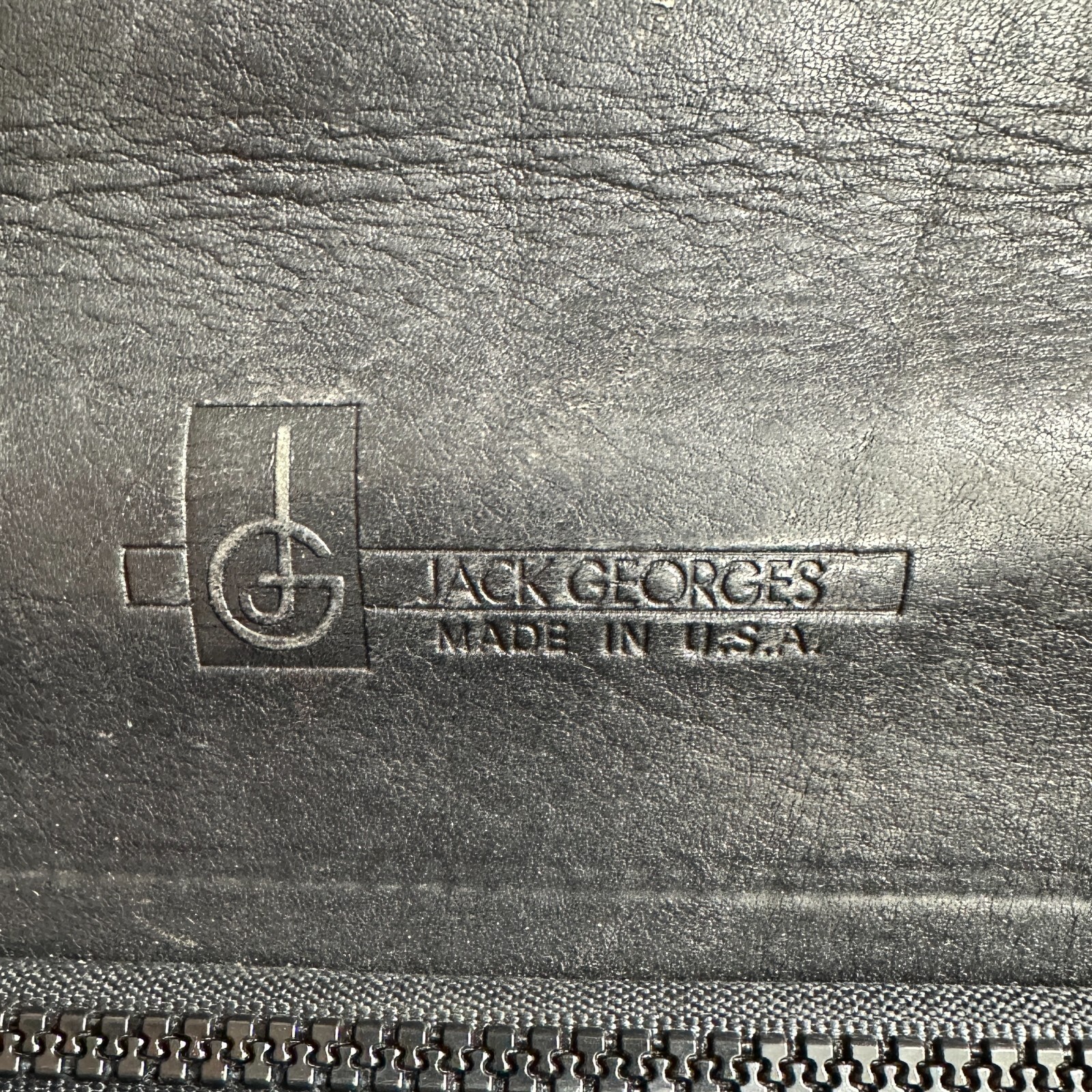 Jack Georges Vintage Turn Lock Flap Black Leather Messenger Bag Briefcase USA