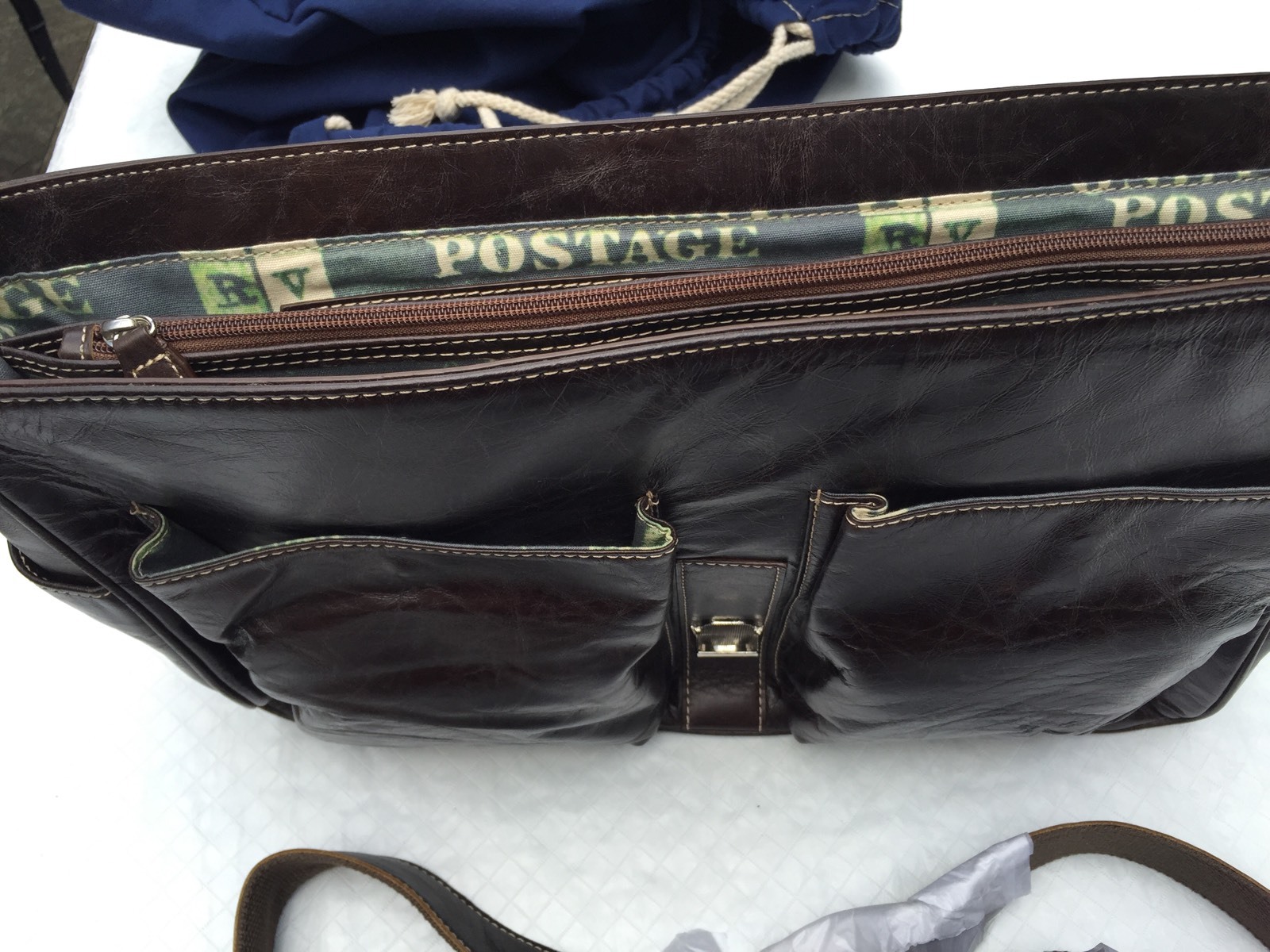 NEW**Argentinian Brown Calf Leather**HALO***Large Briefcase/ Attache*****$1450