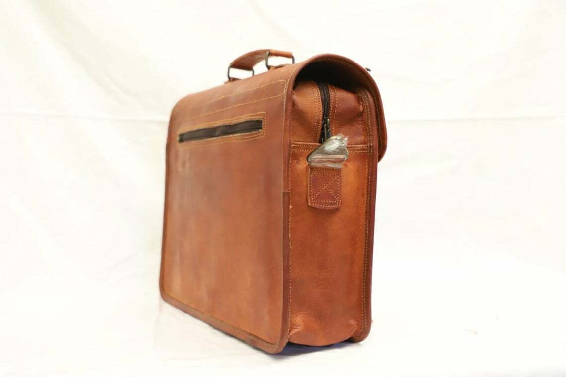 Briefcase Satchel Bag Genuine Seller Vintage Leather Messenger Business Laptop