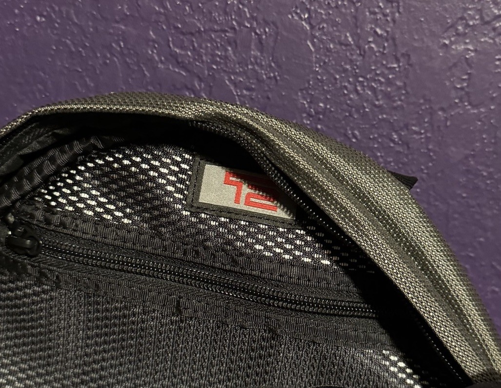 TUMI Backpack T2 Black Pewter Ballistic Nylon Leather Trim Travel Bag Hip Sack
