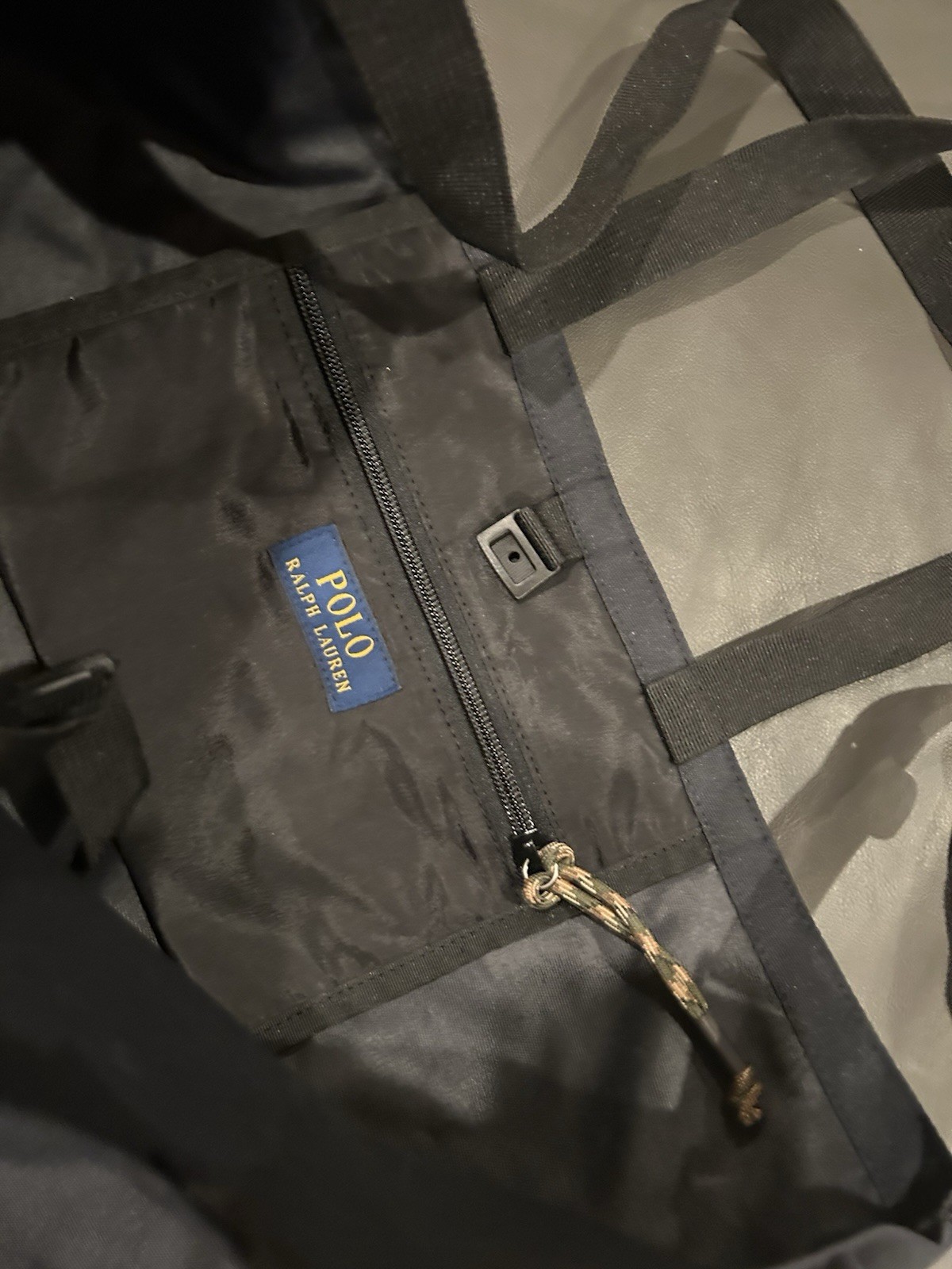 RALPH LAUREN Logo-Appliquéd Recycled Canvas Tote Men Bag Black