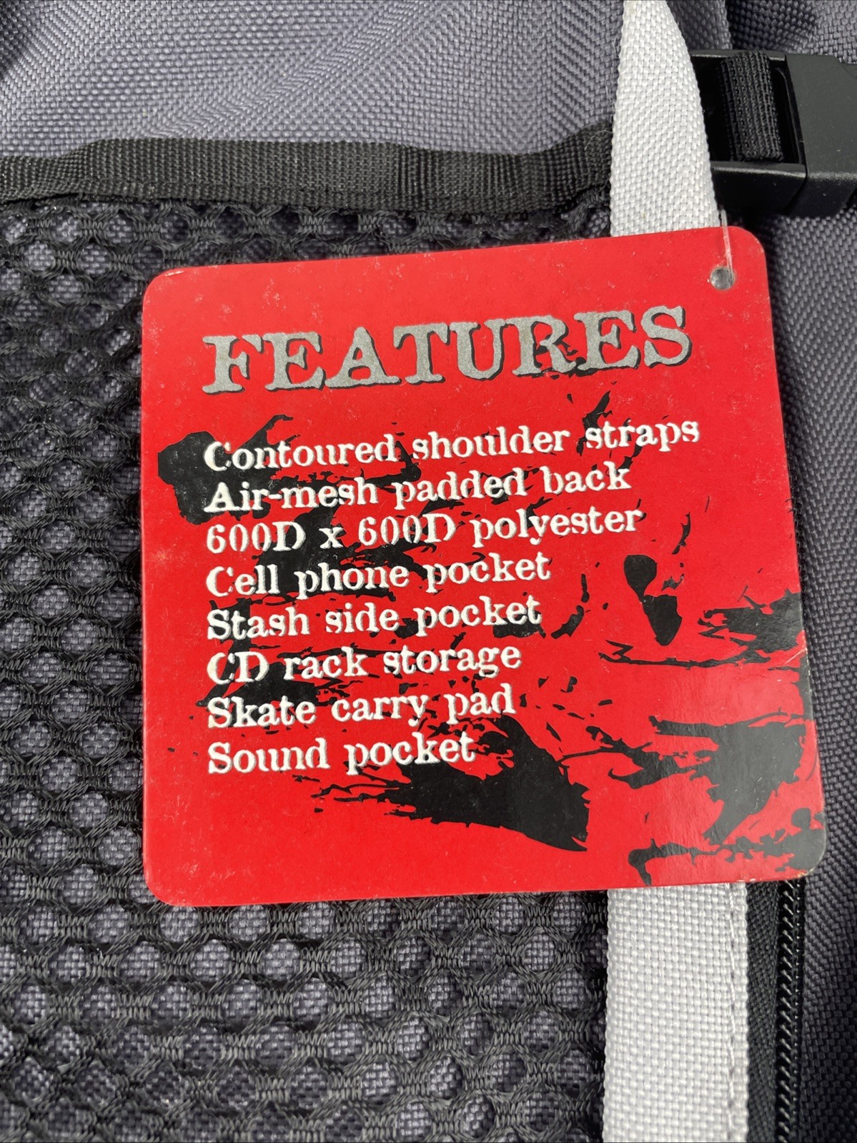 Illenium Skateboard Snowboarding Gaming Backpack NWT Black Grey Red Music DJ