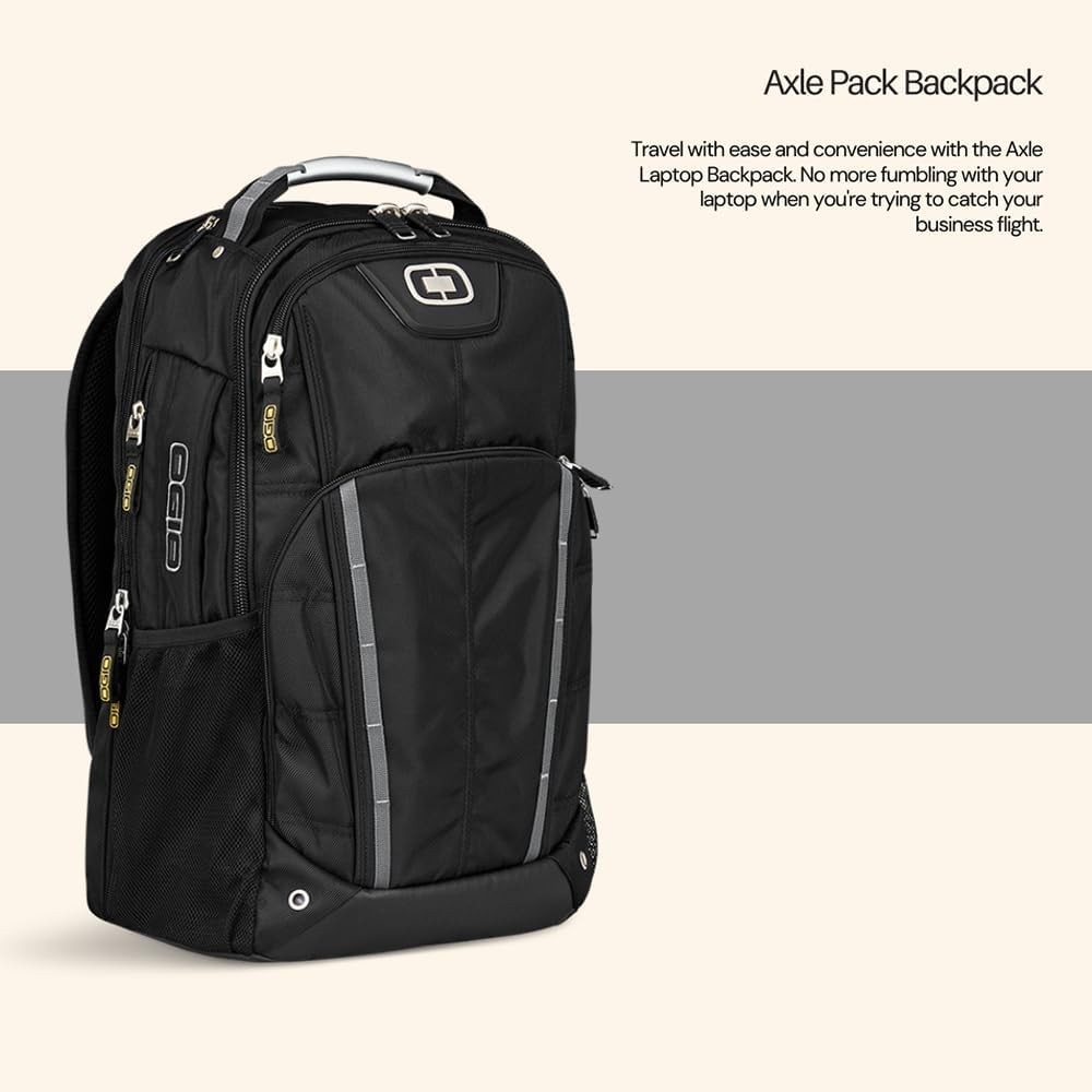 Callaway Axle 17″ Laptop Backpack [19.25″ H x 13″ W x 9.25″ D] [Black]