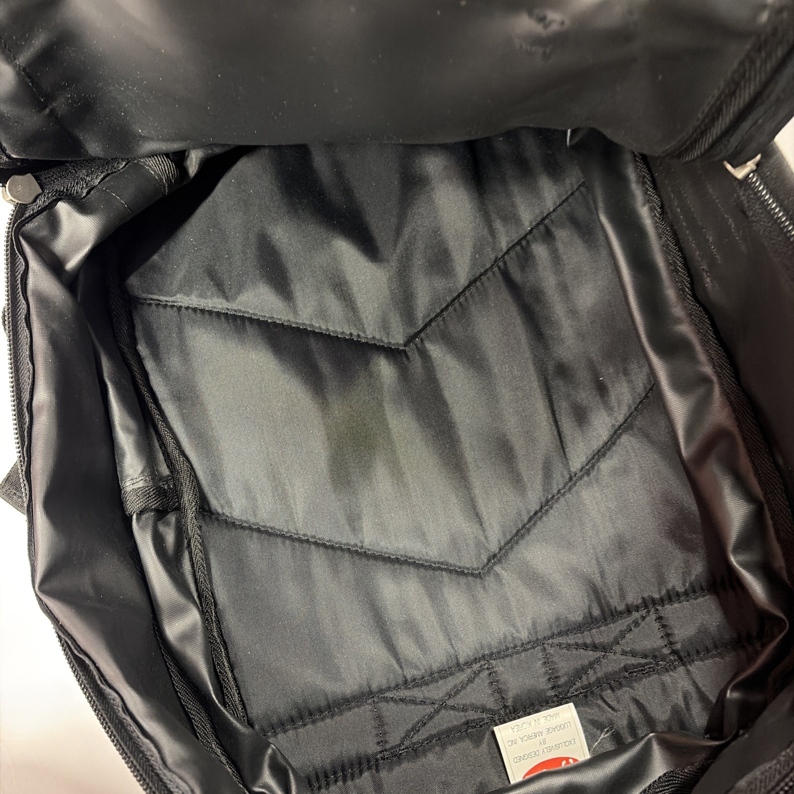Vintage Sports Plus by Olympia Backpack Black Suede Leather Bottom 90s Y2K