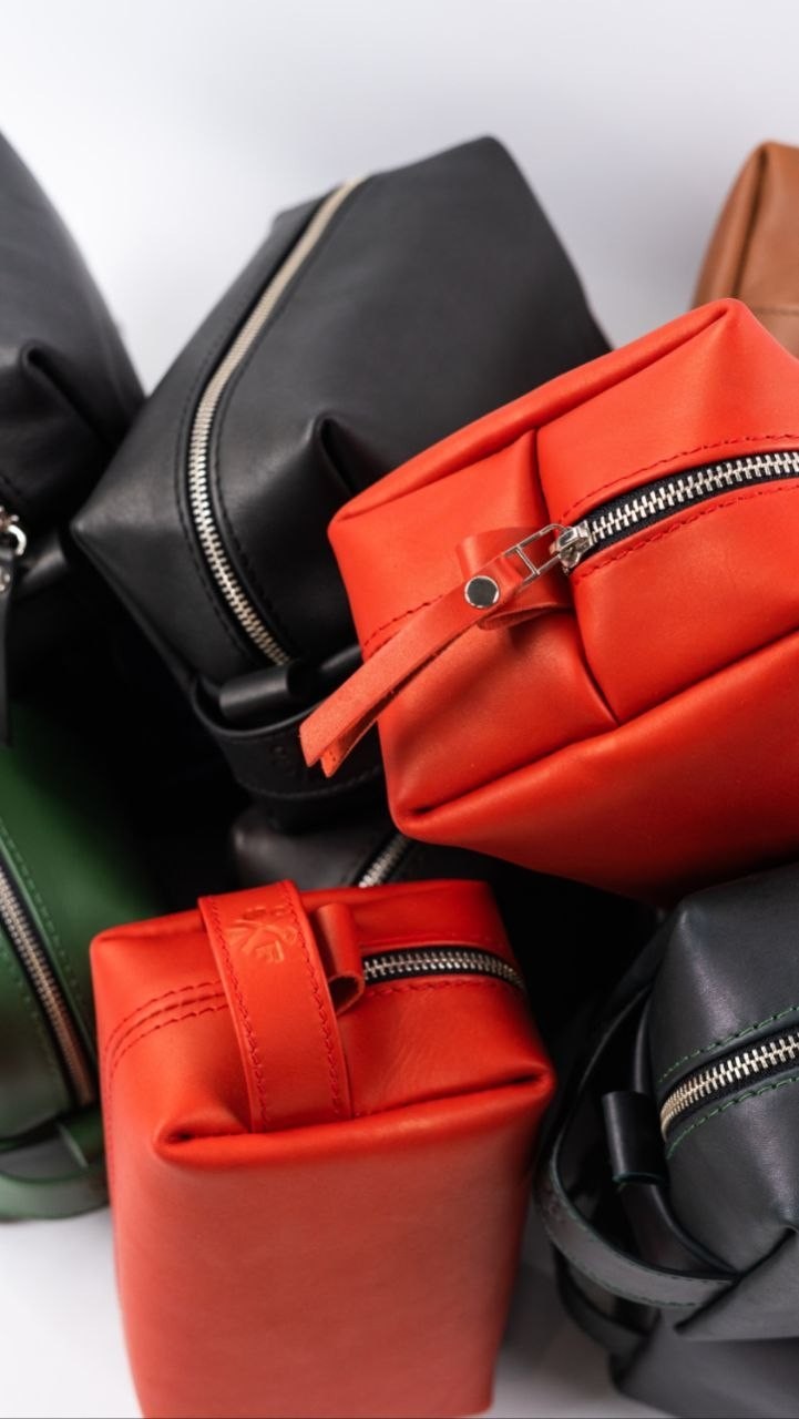 Handmade Leather Toiletry Bag Leather Dopp Kit Bag, Mens Toiletry Bag