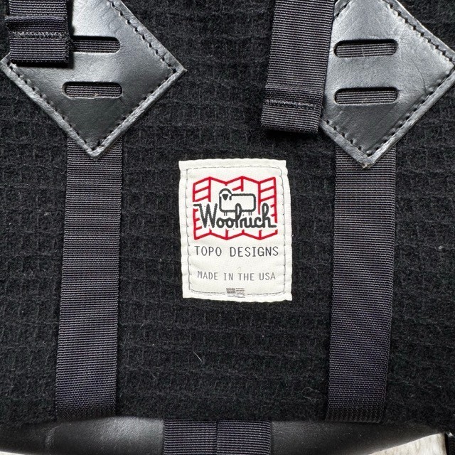 Woolrich Topo Designs Klettersack Wool Nylon & Leather Backpack Black USA Made