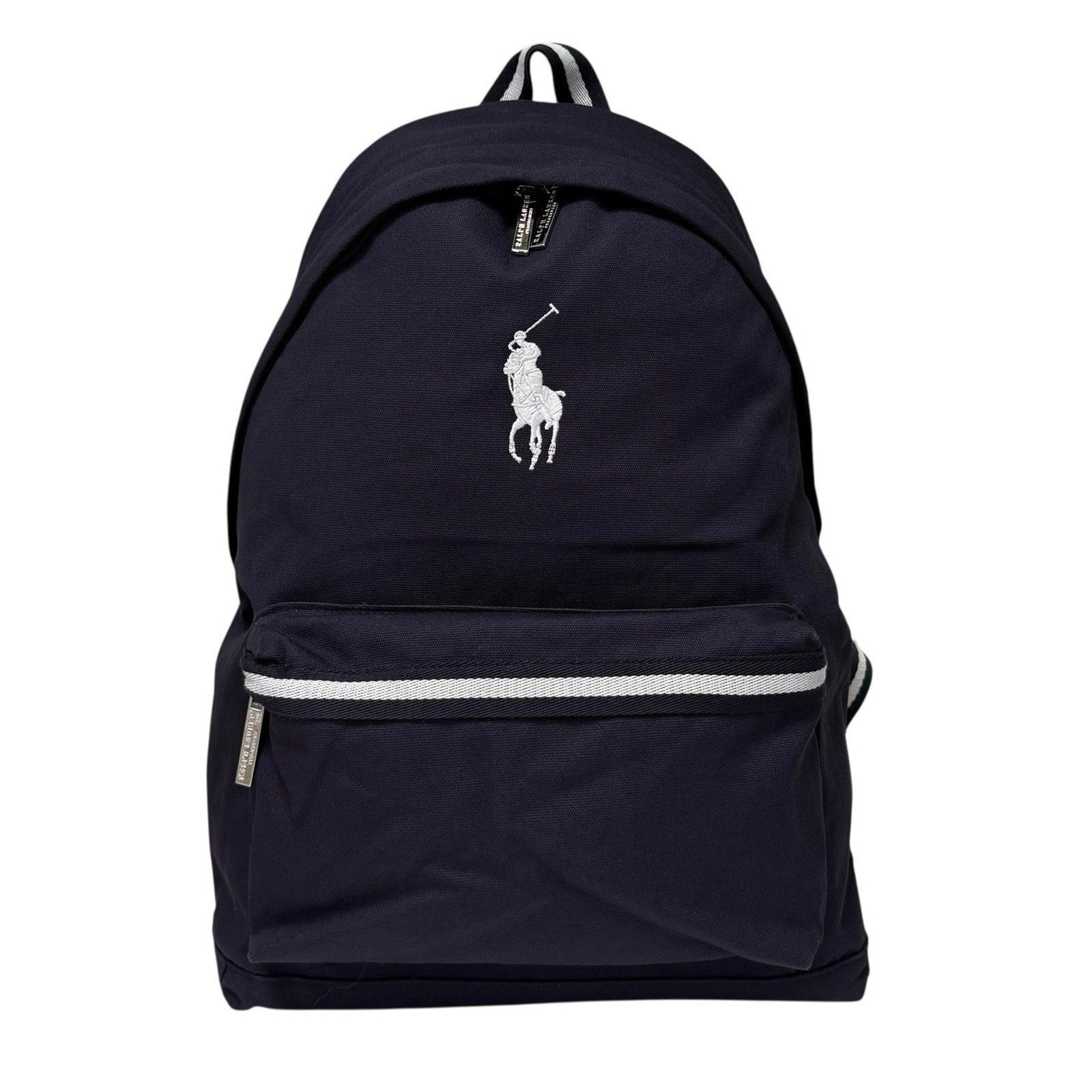 Polo Ralph Lauren Backpack Navy Blue Embroidered Logo School Travel Classic Bag
