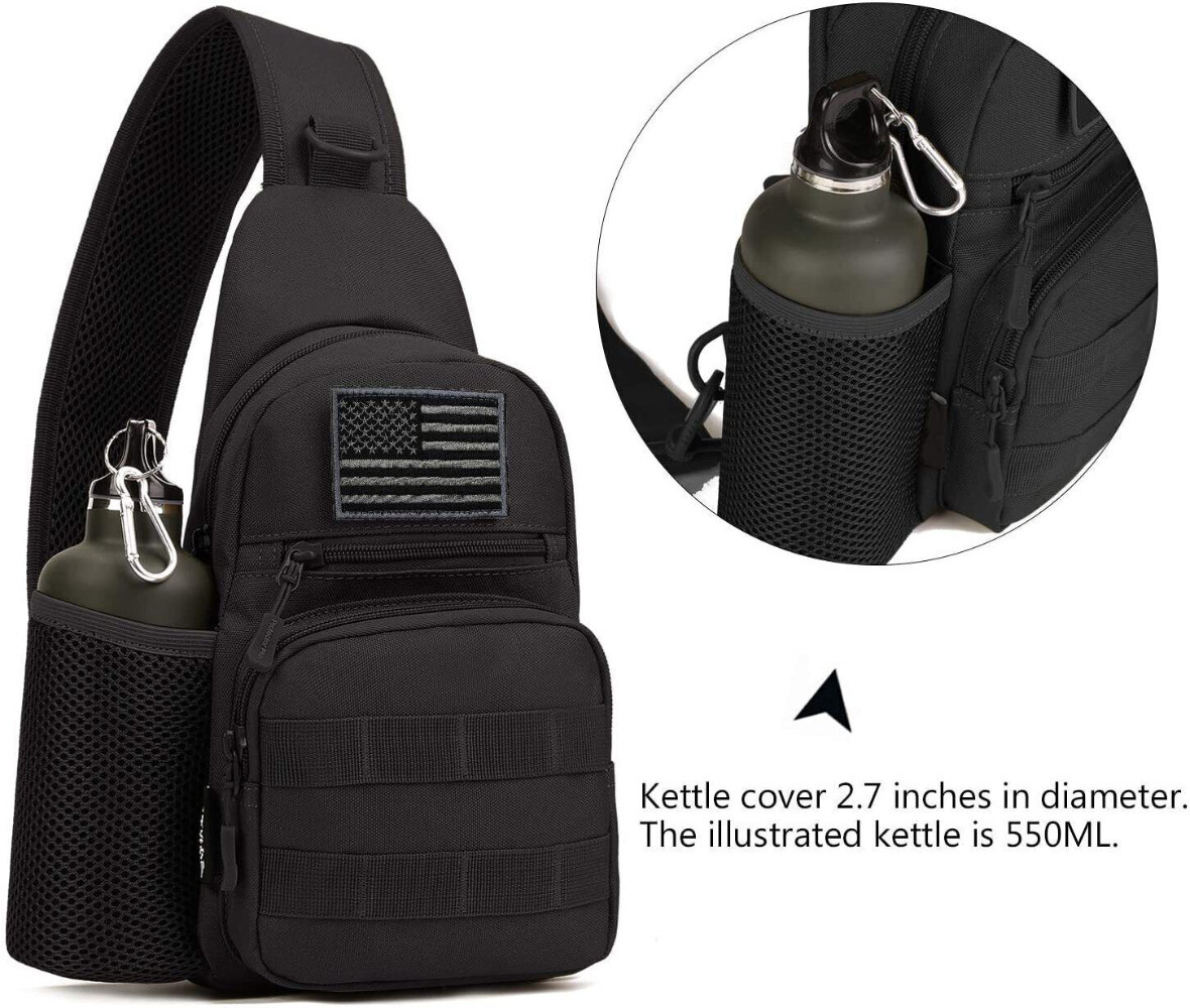 Outdoor Military Tactical Backpack Sling Bag Mini Molle Pouch EDC Waist Pack Bag