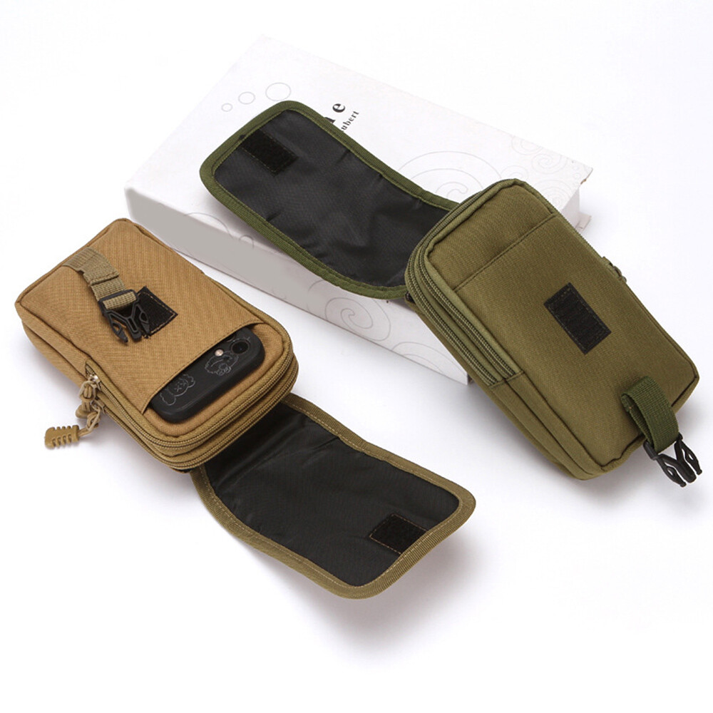 Men’s Military Molle Tactical Belt Waist Bag Cell Phone Pouch EDC Bag 7-inch