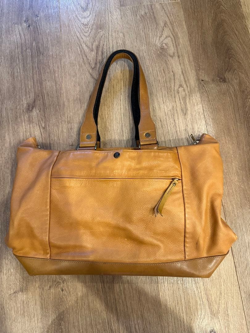 Master-piece Camel Leather Tote Bag, Light, Near Mint, Travel/Everyday Use