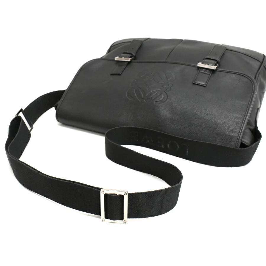 LOEWE Crossbody Messenger Shoulder Bag 311.15.042 Leather Embroidery Anagram