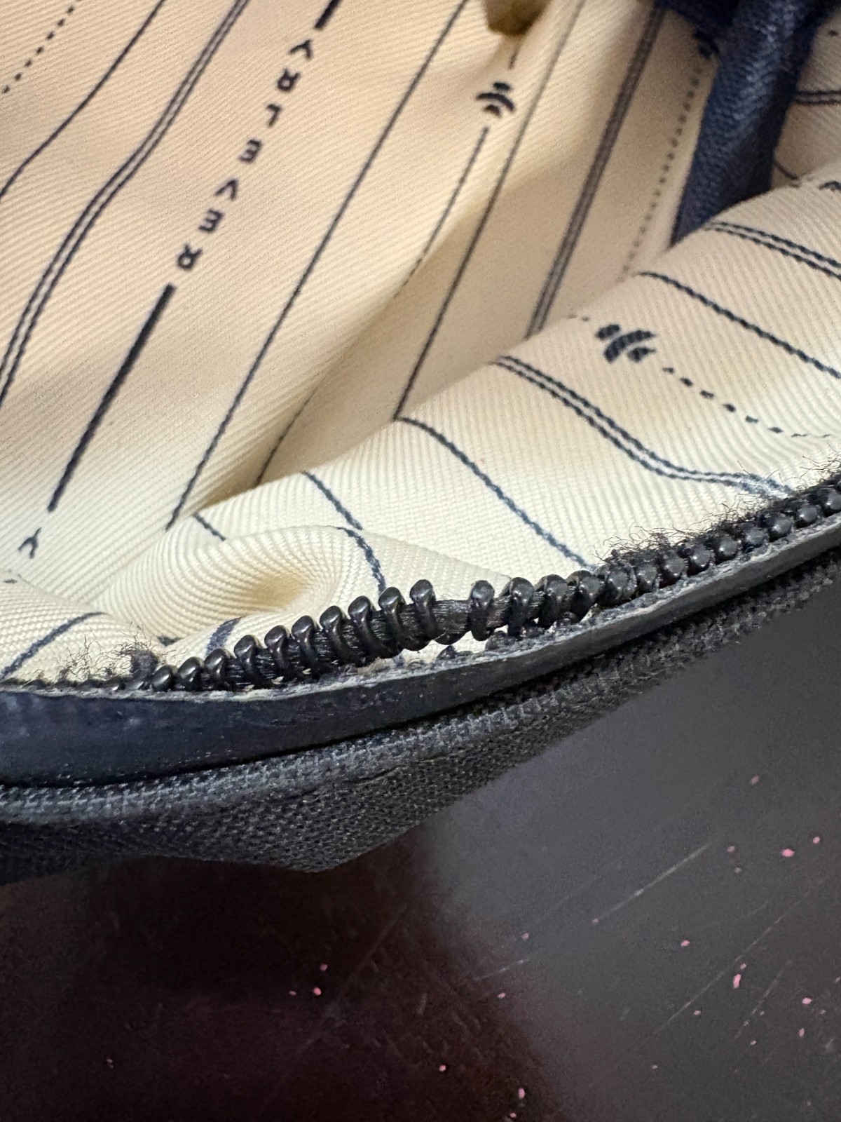 Revelry Water Resistant Black Tan Backpack Zipper needs repair see description