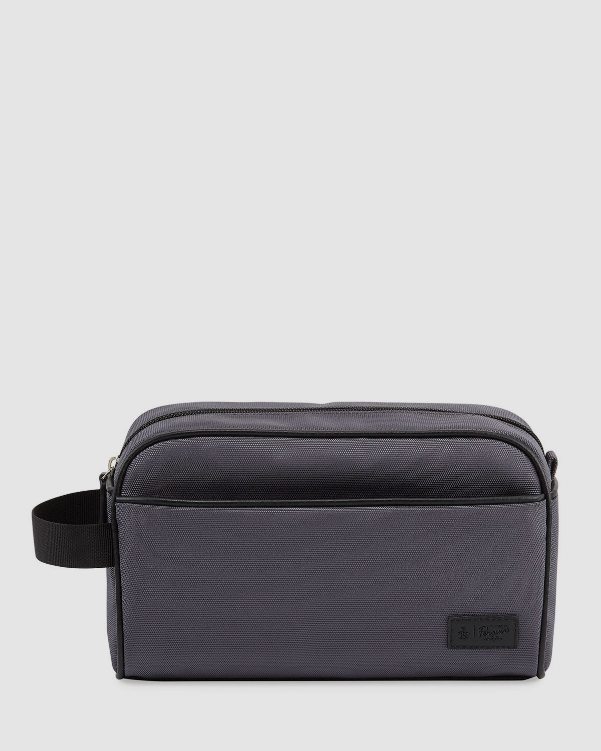 Original Penguin Men’s Gray Fuax-Leather Travel Kit Bag