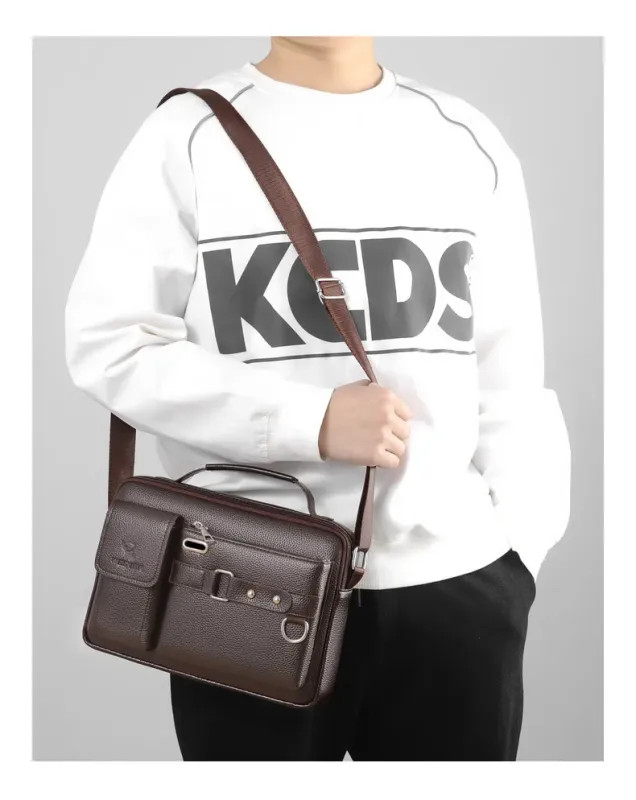 Men Shoulder Bag Pu Leather Business Messenger Bag for Man New
