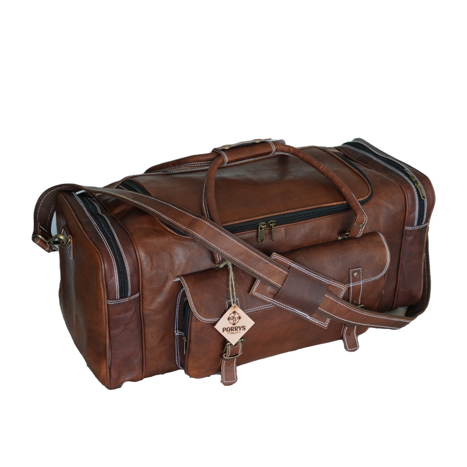 Mens Vintage Genuine Leather Duffle Bag Overnight Weekender Retro Luggage Unisex