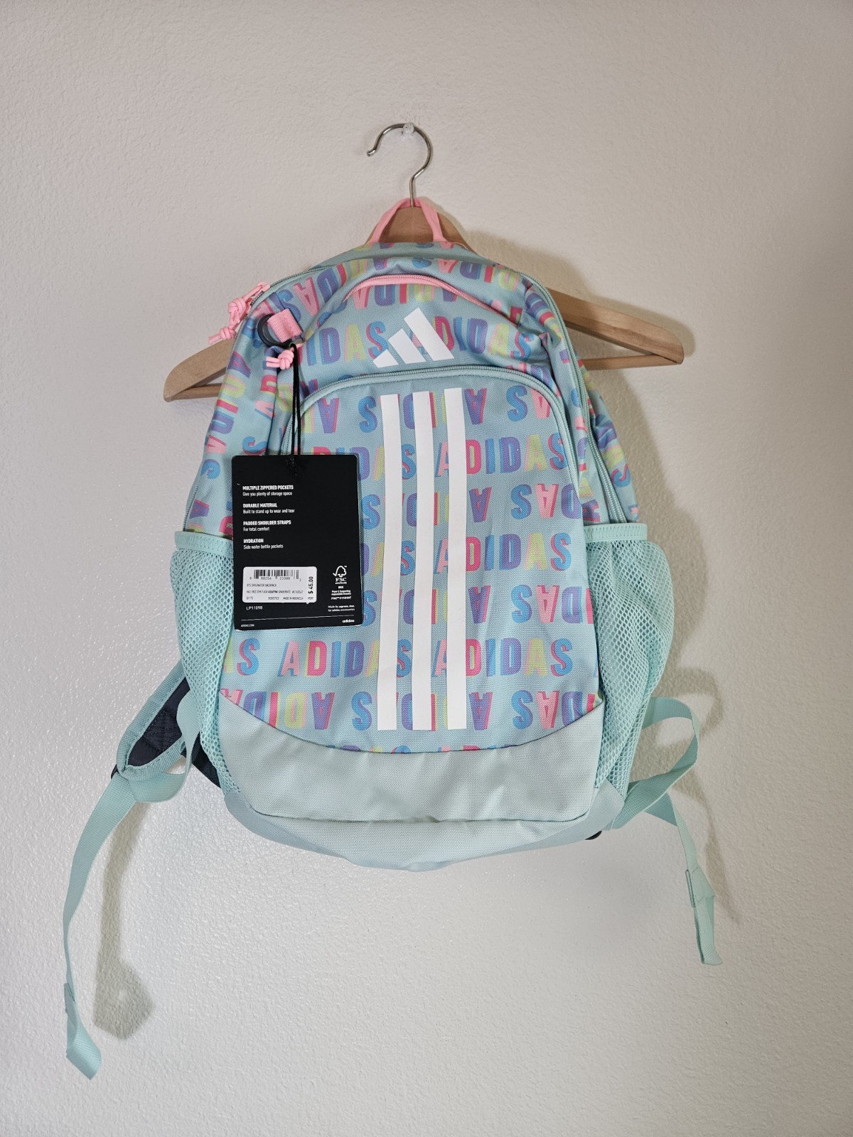 NWT Adidas BTS Originator School Backpack Aqua Pink Purple Spark