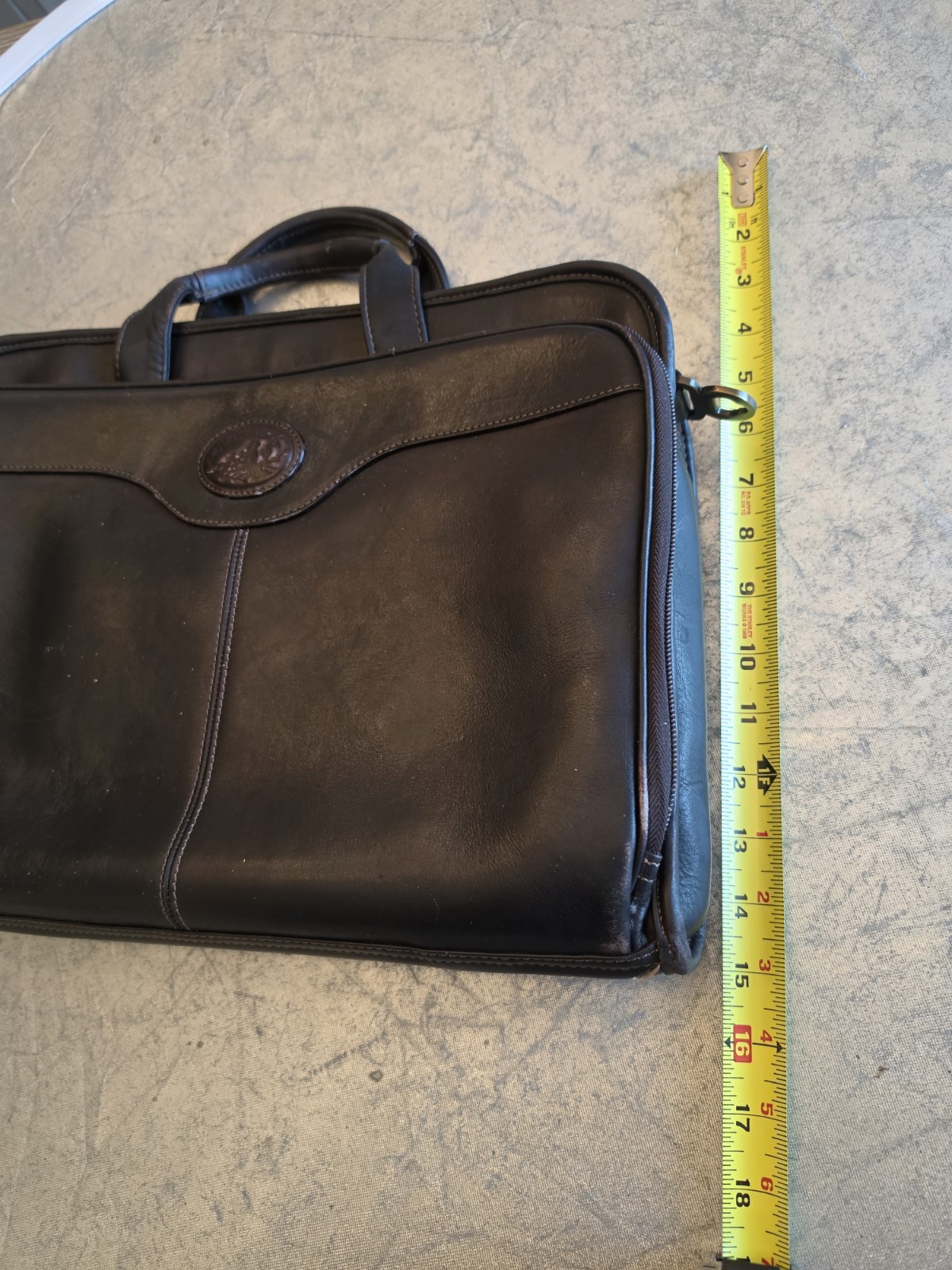 SANTA FE DILANA dark brown Leather Laptop Bag Briefcase No Strap