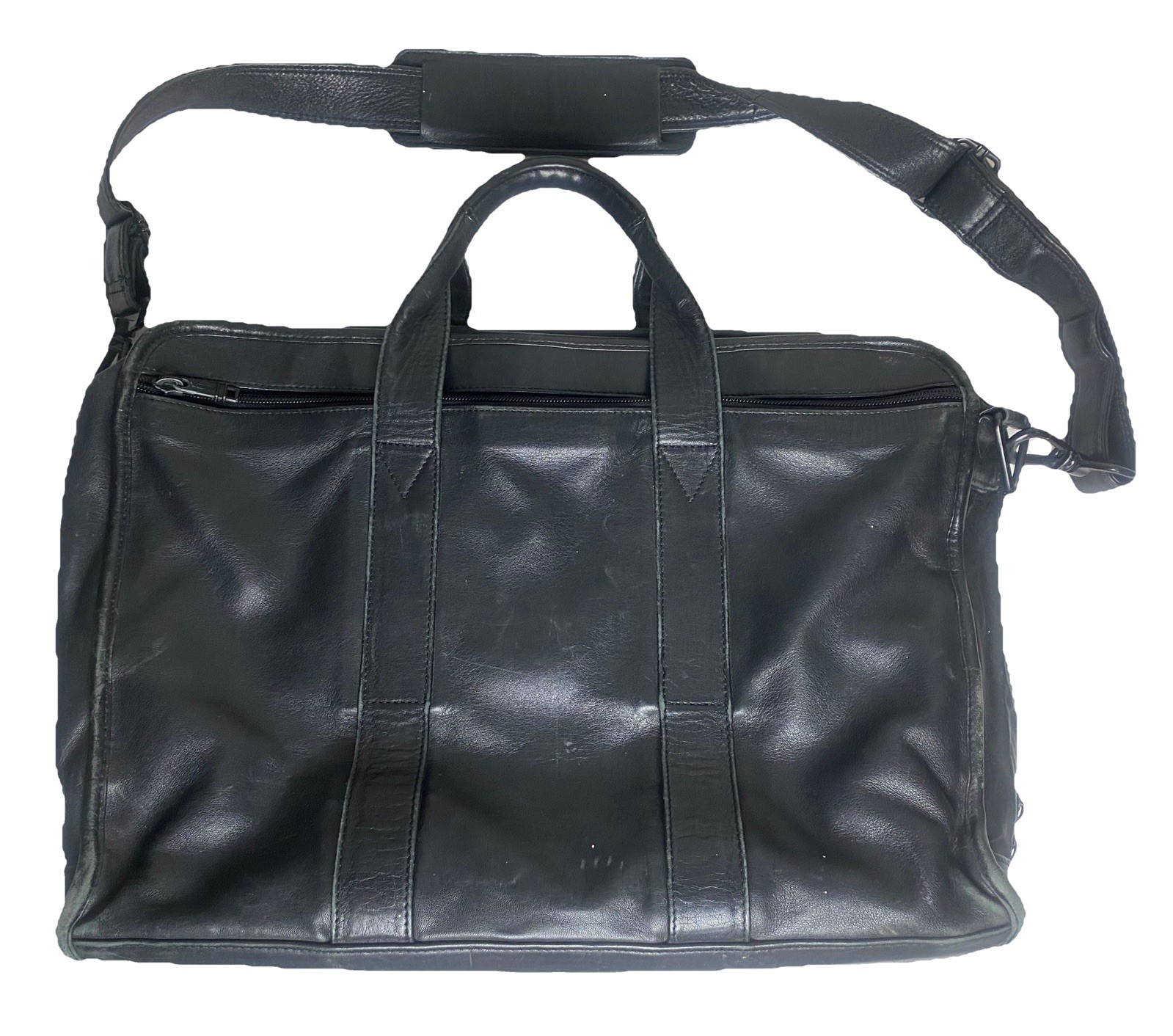 Tumi Alpha Expandable Large Briefcase Laptop Bag Napa Leather Black 904D3