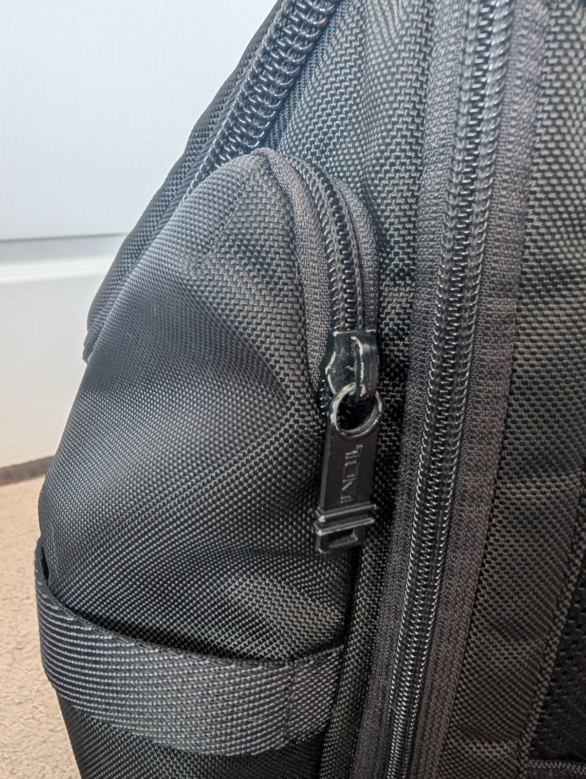TUMI Alpha Bravo Tyndall Utility Backpack 0232384D Black Ballistic Nylon Red Kit