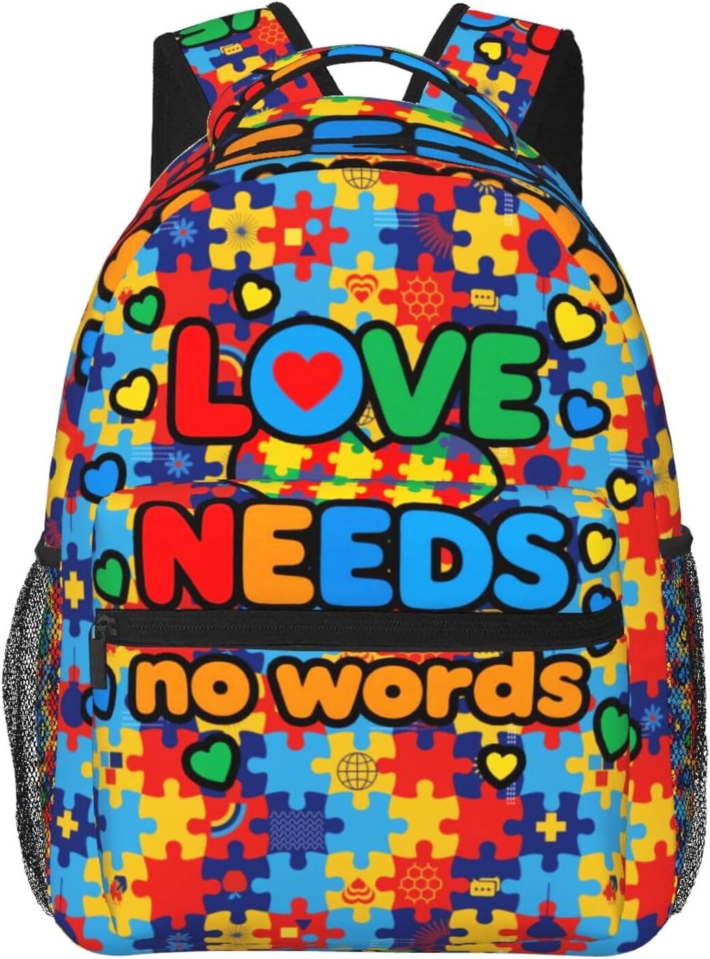 Autism Awareness Lightweight Travel Backpack With Zipped Front Pocket Printed…