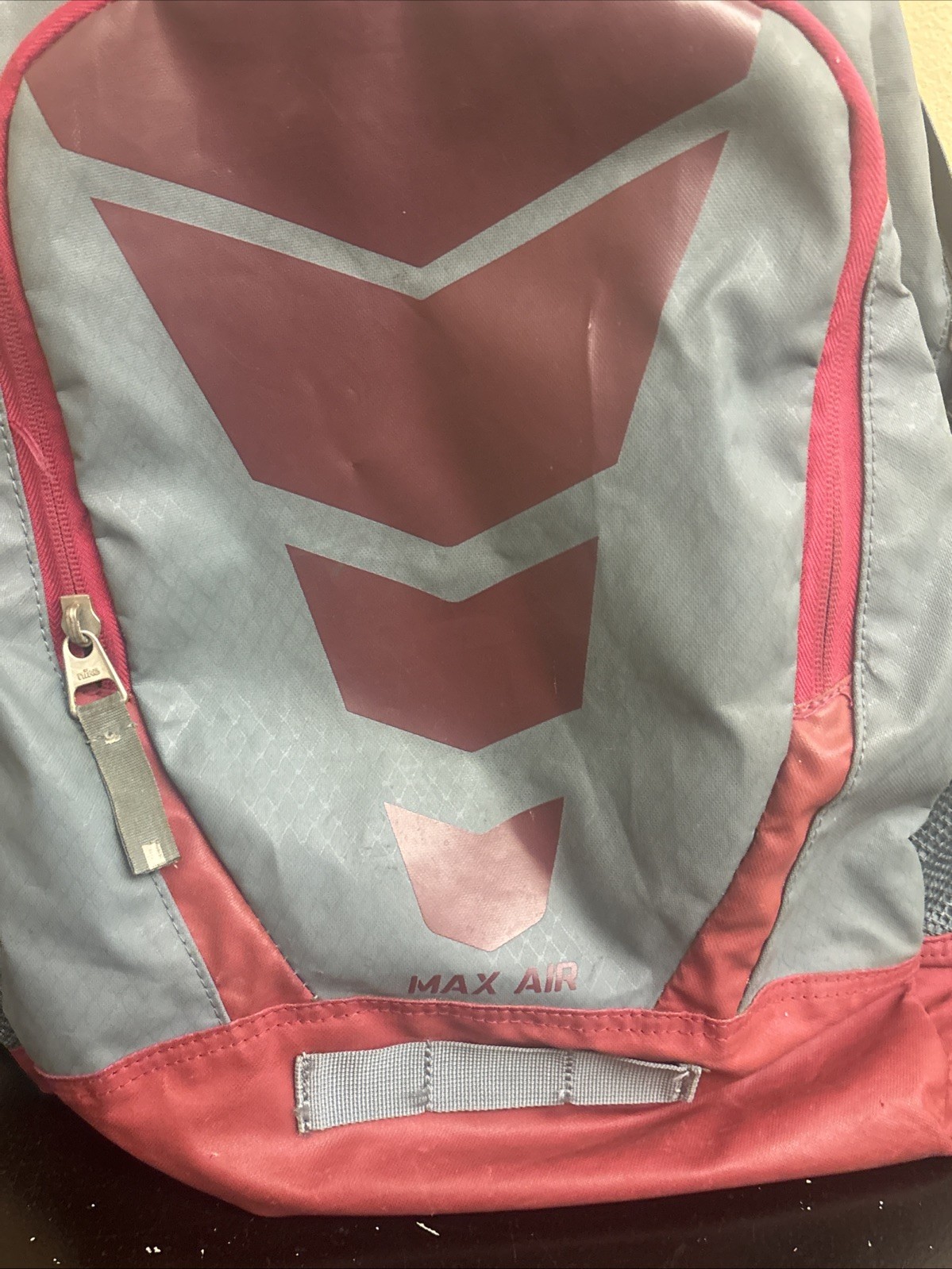 Nike Max Air Gray & Red Backpack. Padded Back & Shoulder Straps Great Shape