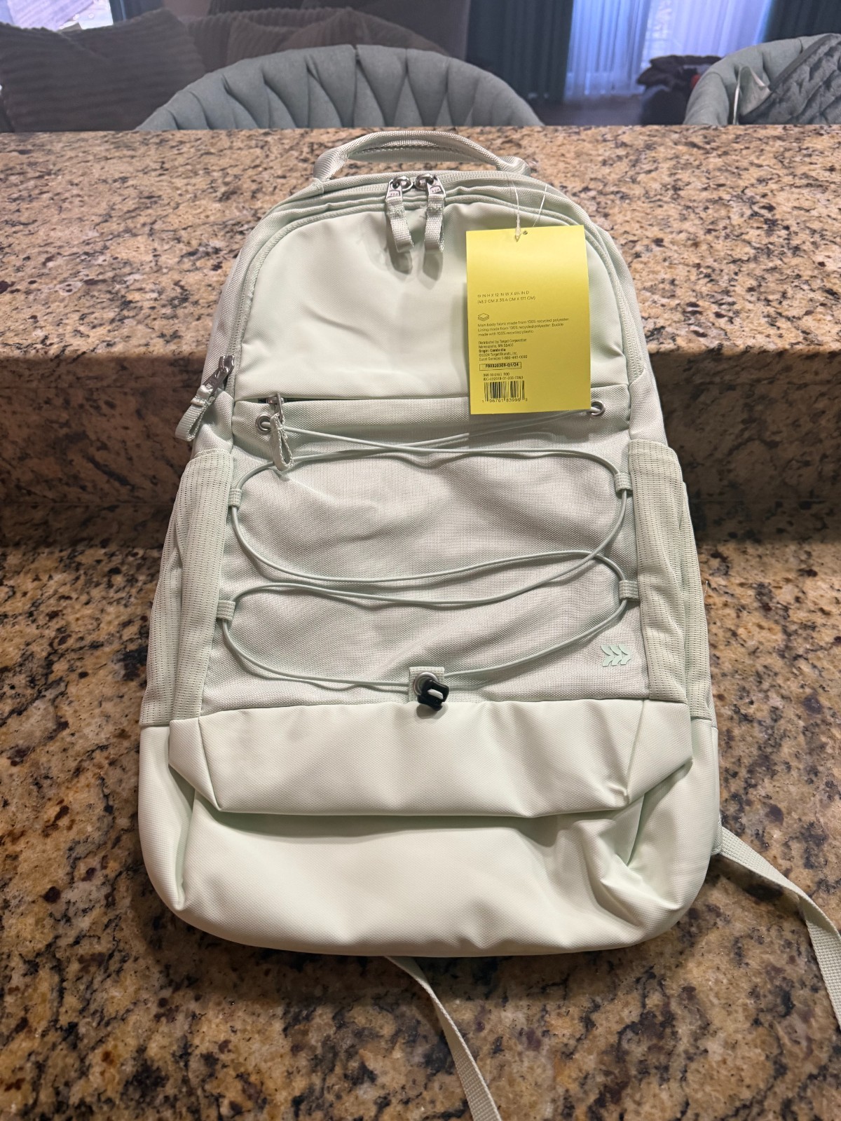 All In Motion Backpack Water Repellent School 17″-Laptop Mint Green Sporty 19″