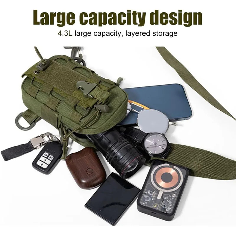 Multifunctional Tactical Chest Bag Men’s Outdoor Water Bottle Waist Bag Phone Cr