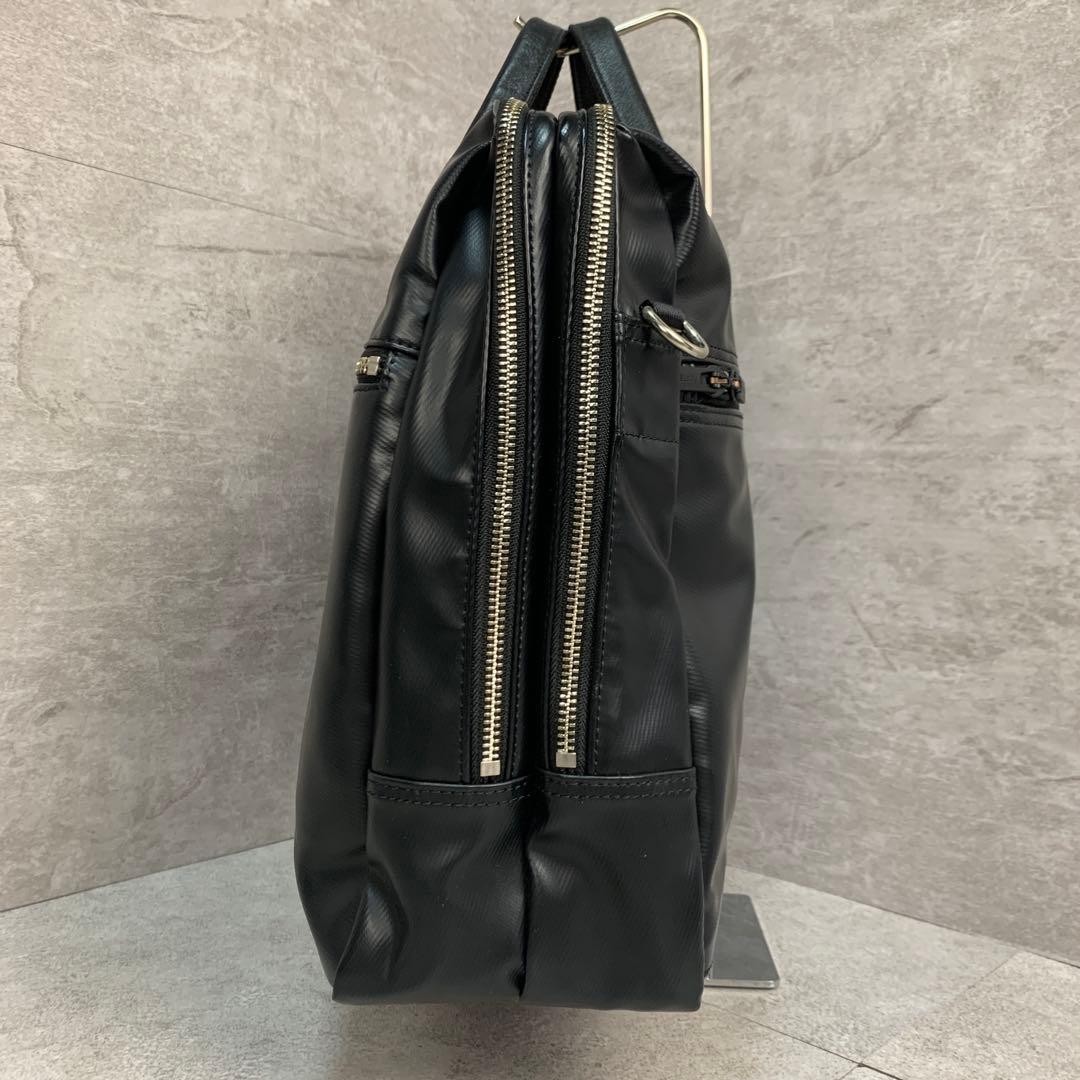 PORTER REAL 2WAY Briefcase Shoulder Bag PVC Black 42cm Japan