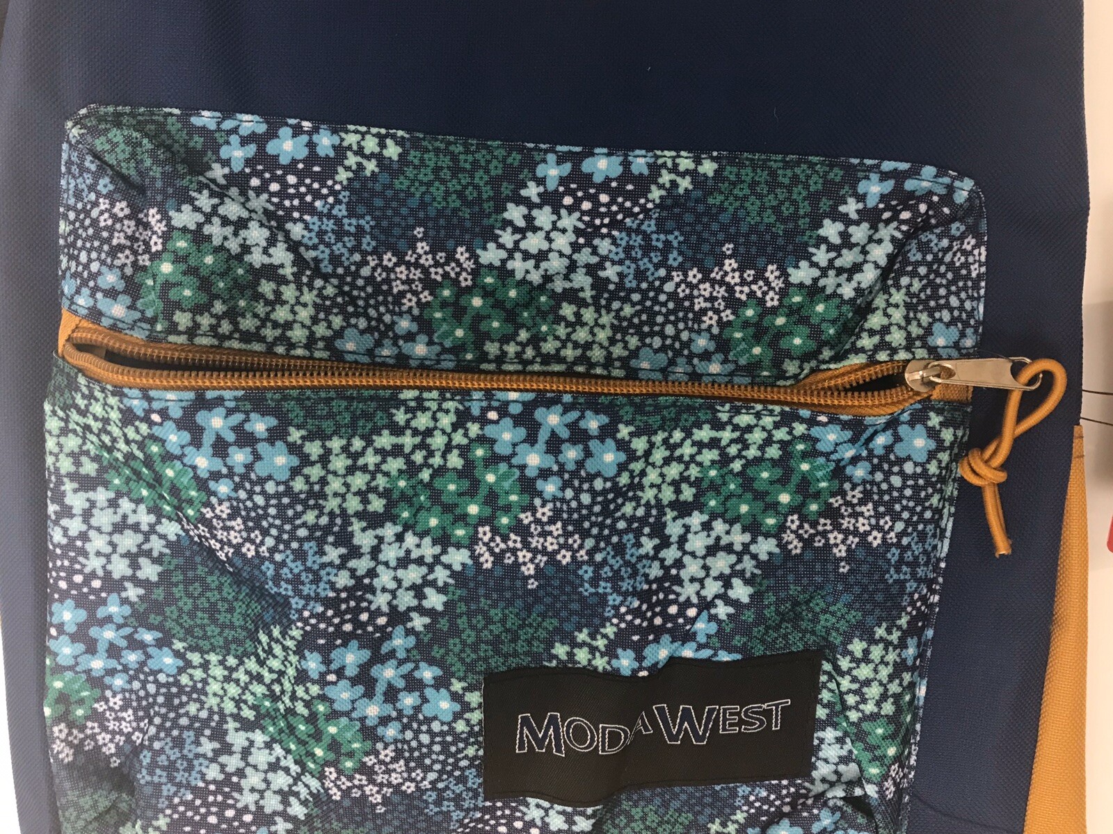 Backpack By Moda West Betsy’s Bloom Design Blue Yellow Trim NWT
