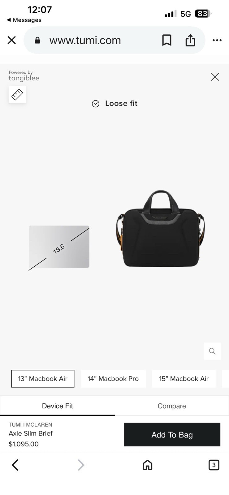 TUMI I MCLAREN Axle Slim Brief