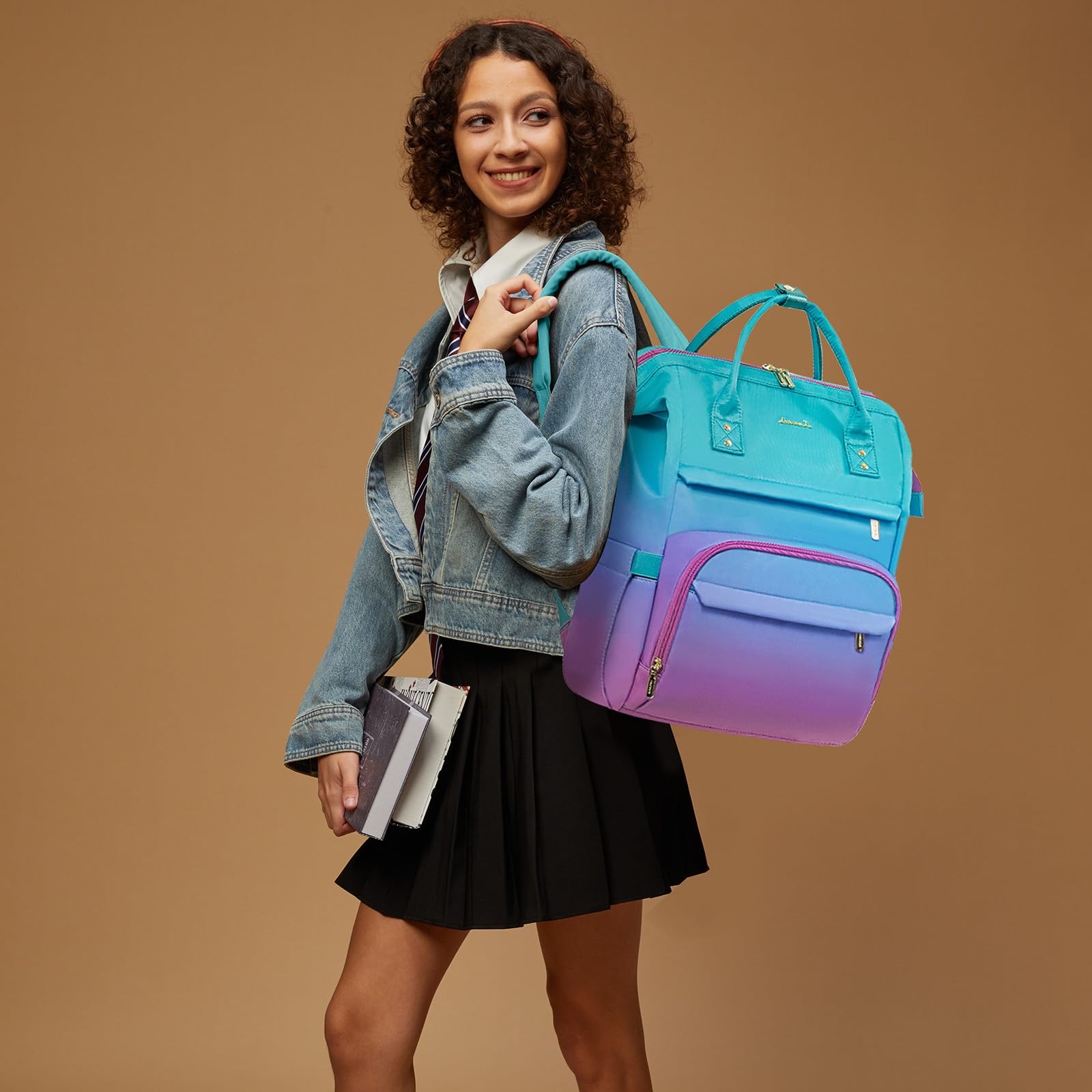 15.6 Inch Laptop Backpack for Women, Waterproof Anti~Theft Travel Bag