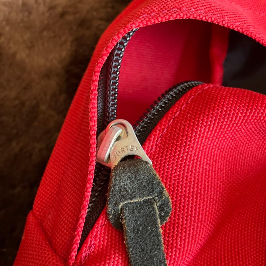 Stussy x Porter Red Nylon Backpack Used Japan