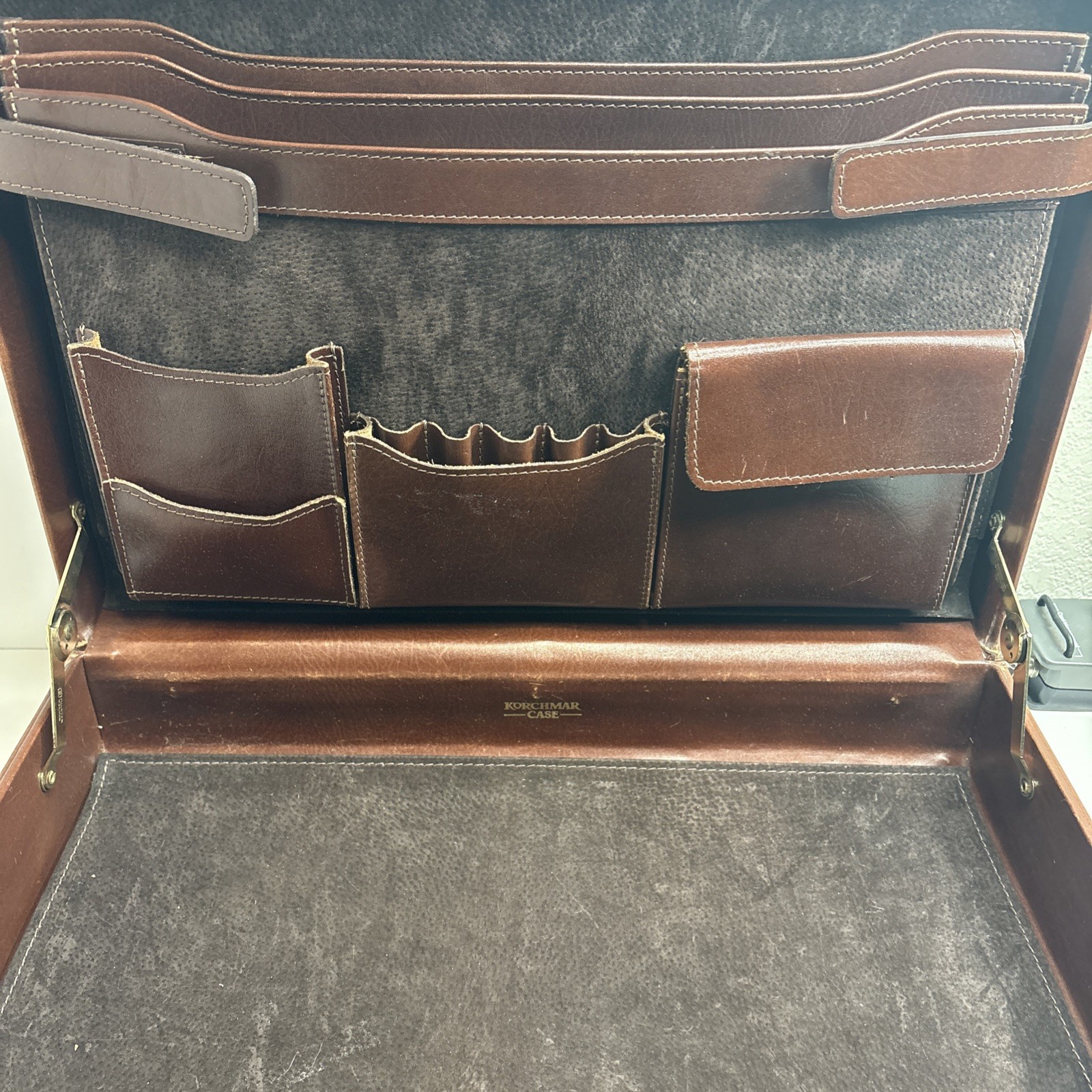 Vintage Leather Korchmar Attache / Briefcase 18 1/2 x 13 1/8 x 4 1/4