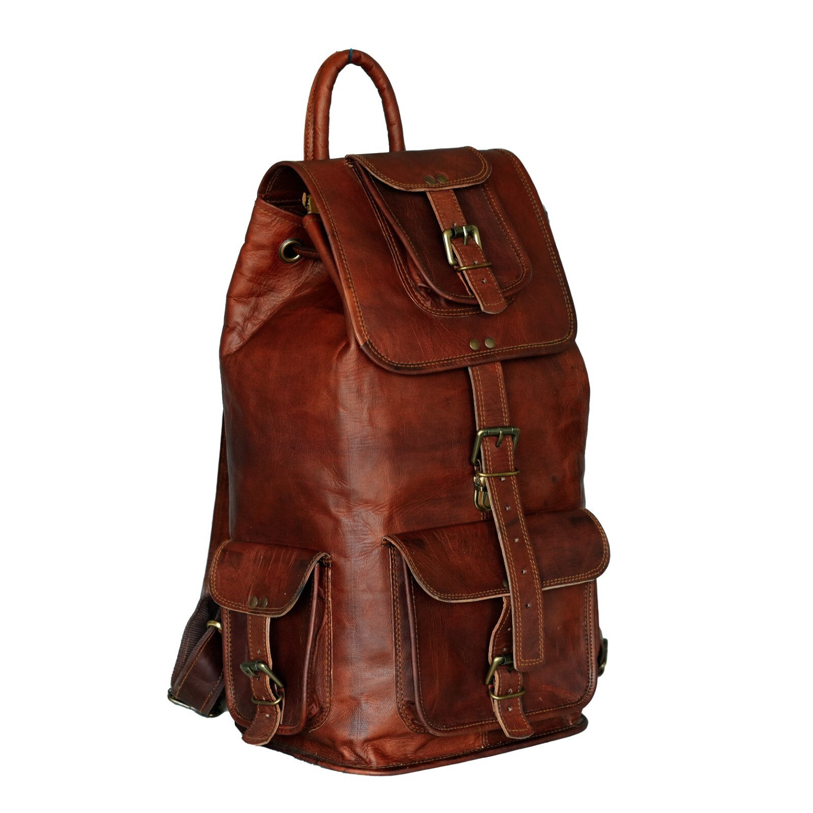 Men Vintage Genuine Leather Backpack Stylish Rucksack for Travel, Camping & uses