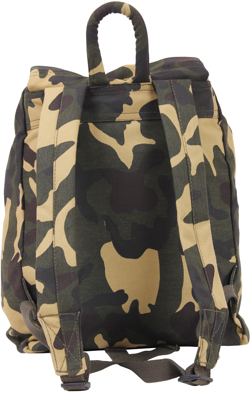 Rothco Canvas Day Pack Camo Backpack Army Knapsack Rucksack Work School Bag