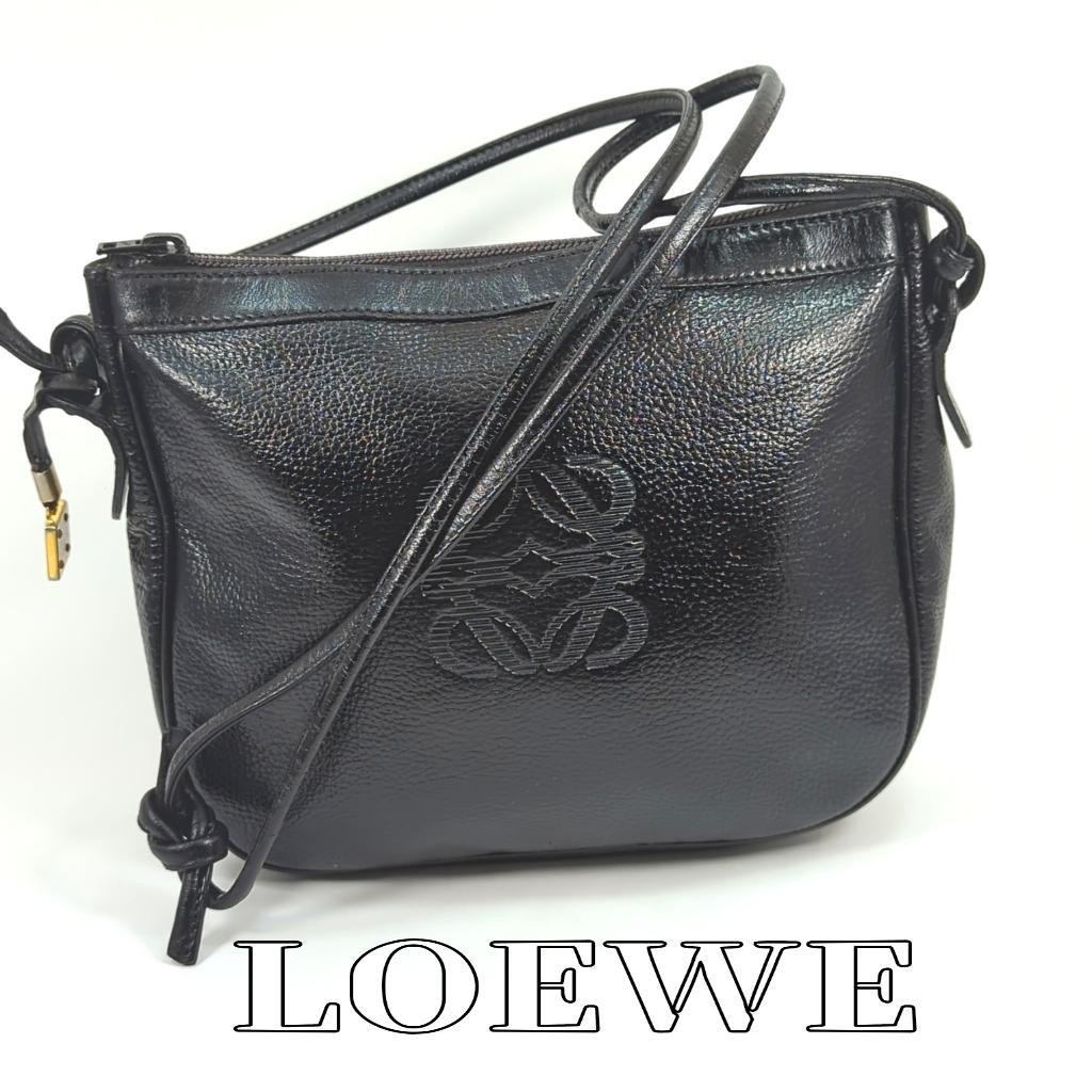 LOEWE Anagram Leather Shoulder Bag Vintage Black