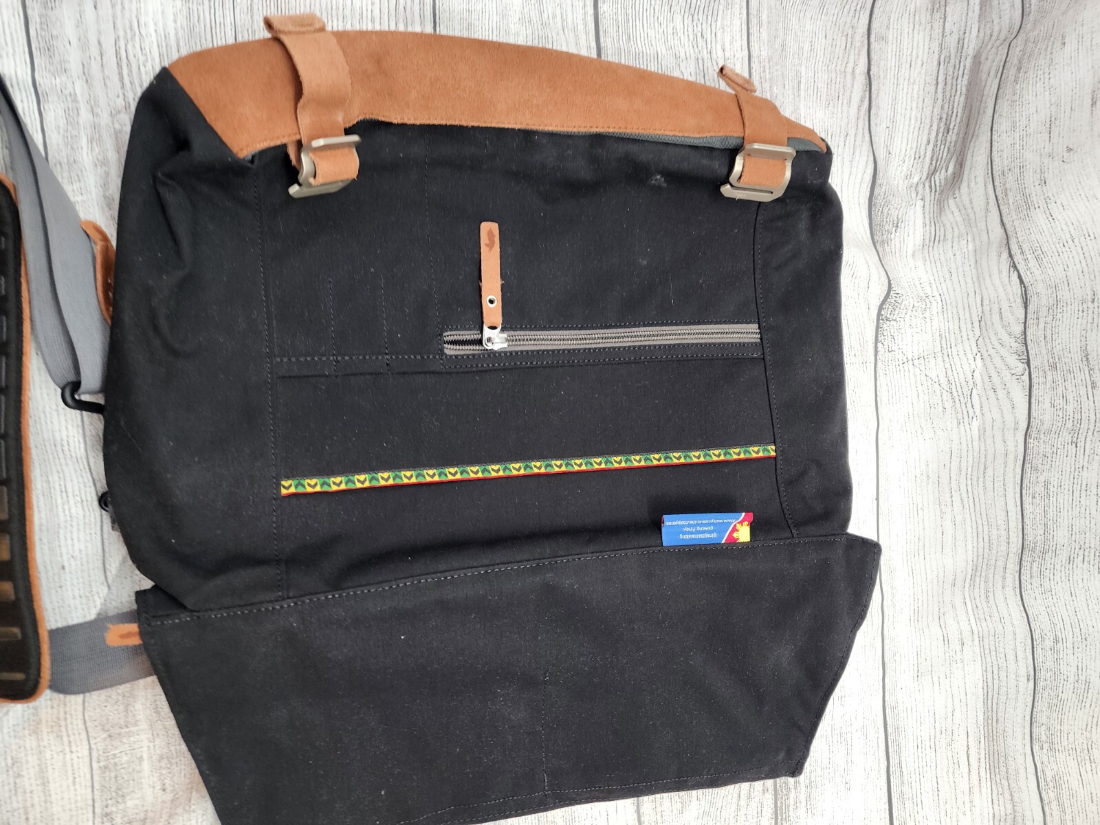 Cotopaxi Canvas Shoulder Messenger Laptop Bag Brown Leather Trim KPong 15 L