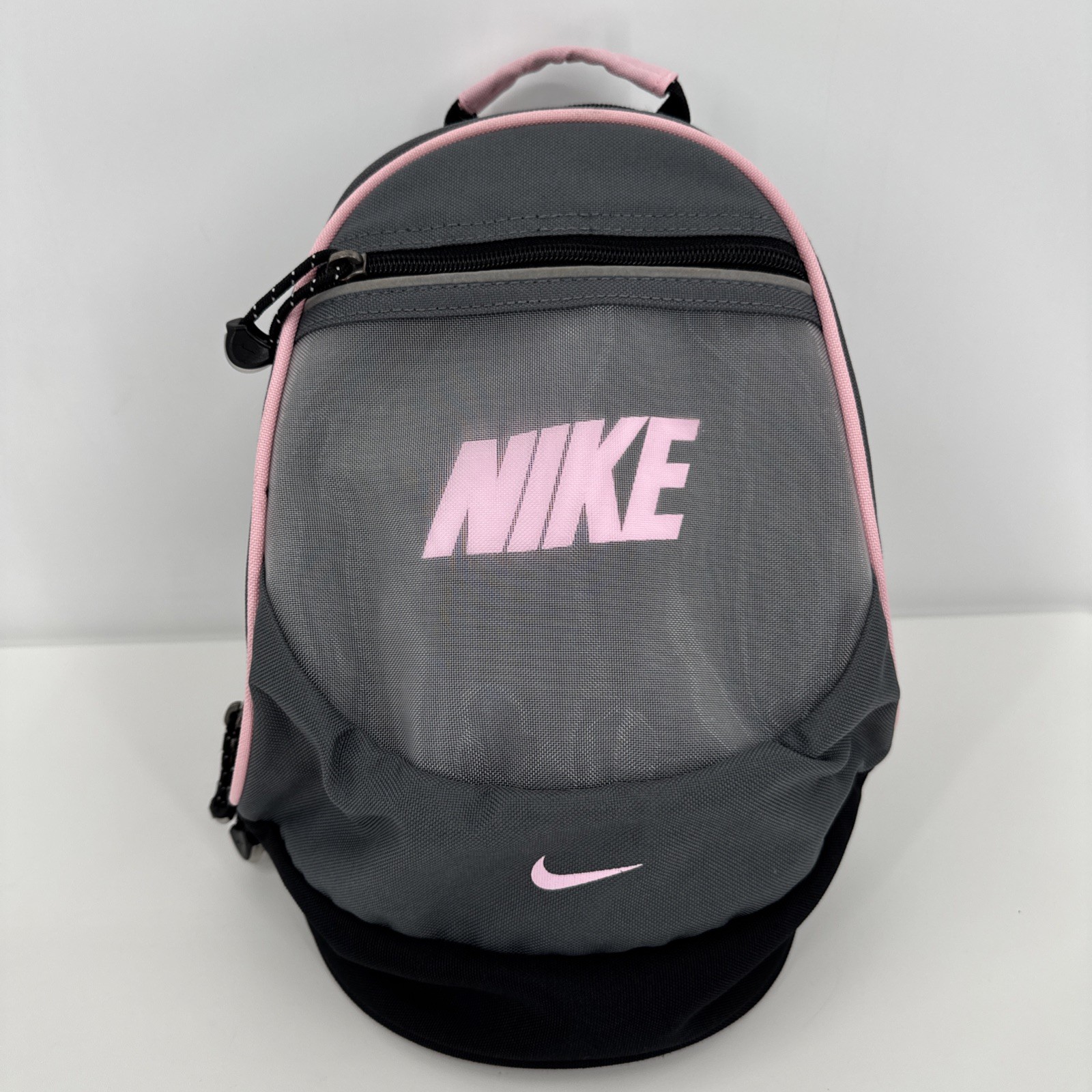 Vintage 90s Nike Backpack Mini Bag Gray Pink Logo Sports Casual Y2K Girlhood