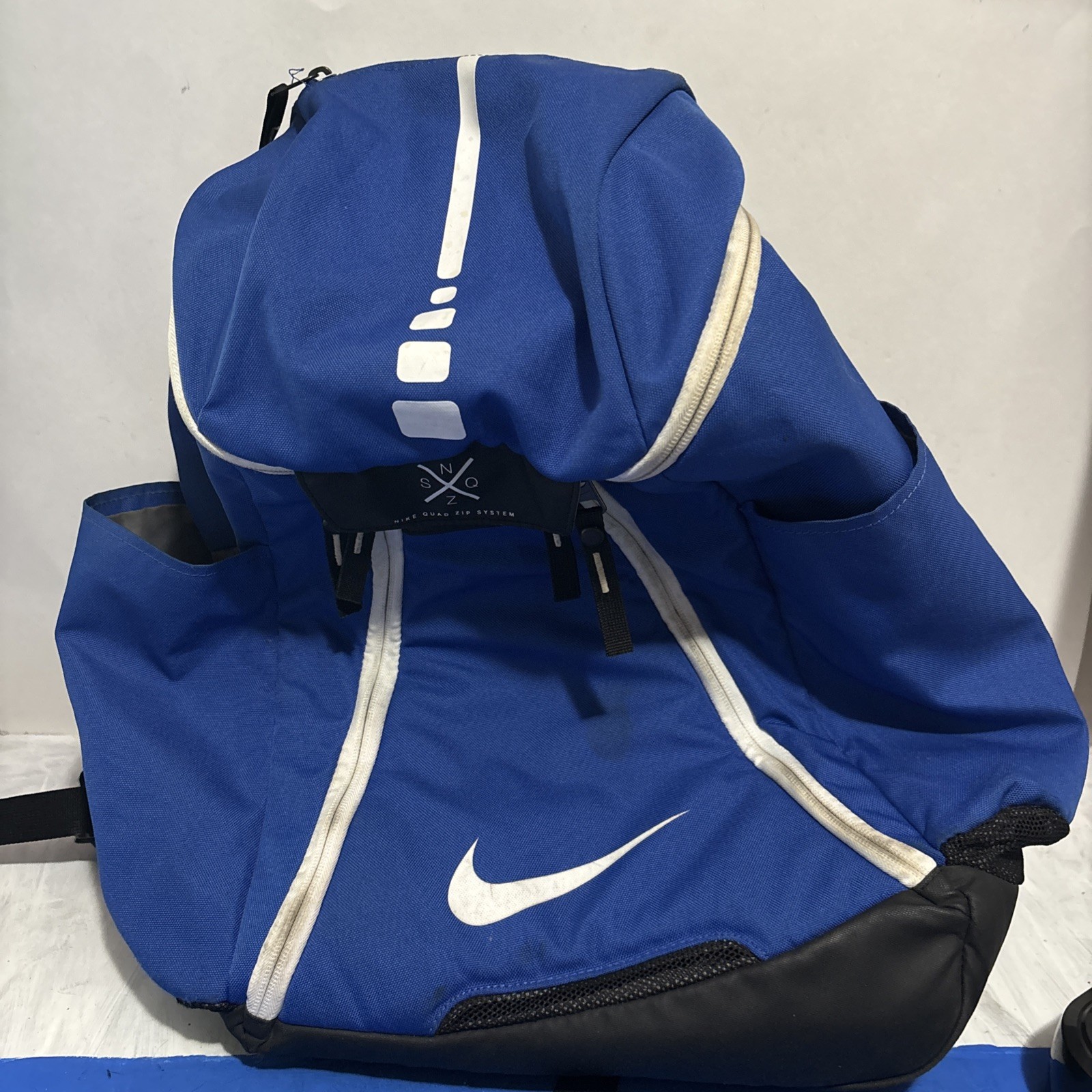 Nike Backpack Hoops Elite Max Air Team Quad Zip Basketball Royal Blue Stains 22”