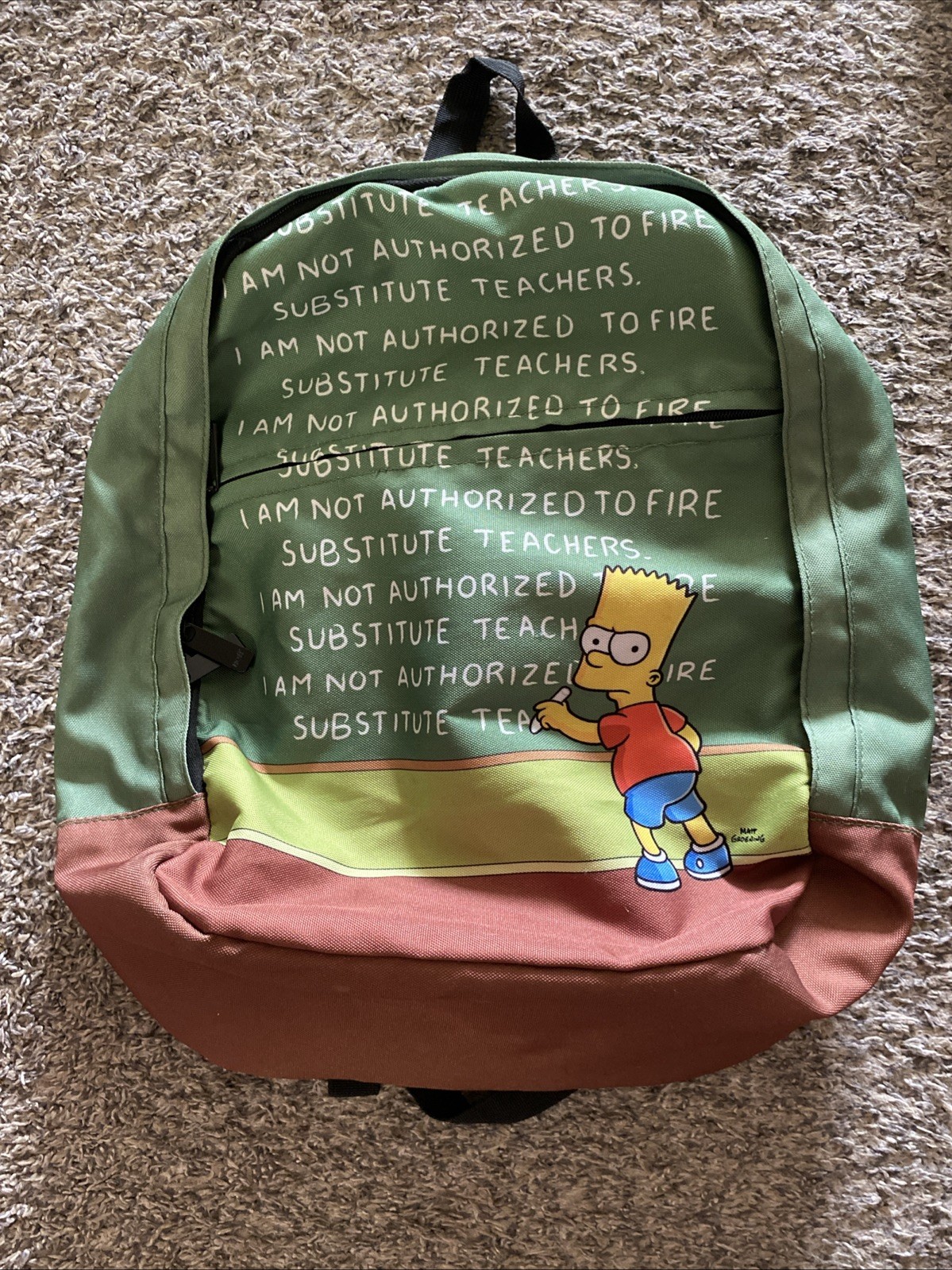 Bart Simpson NEFF I Am Not Aurthorized To Fire Substitute Teachers Backpack