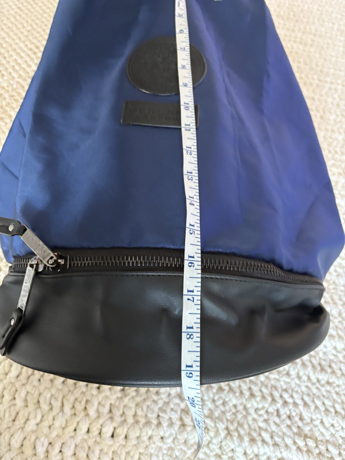 Versace Parfums Draw-string Large Navy Blue With Black Backpack Medusa Logo