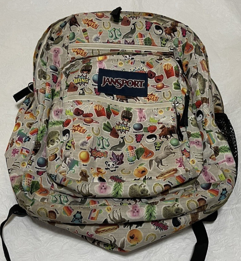 Limited Edition JanSport Superbreak Backpack Multi Stickers Student M46