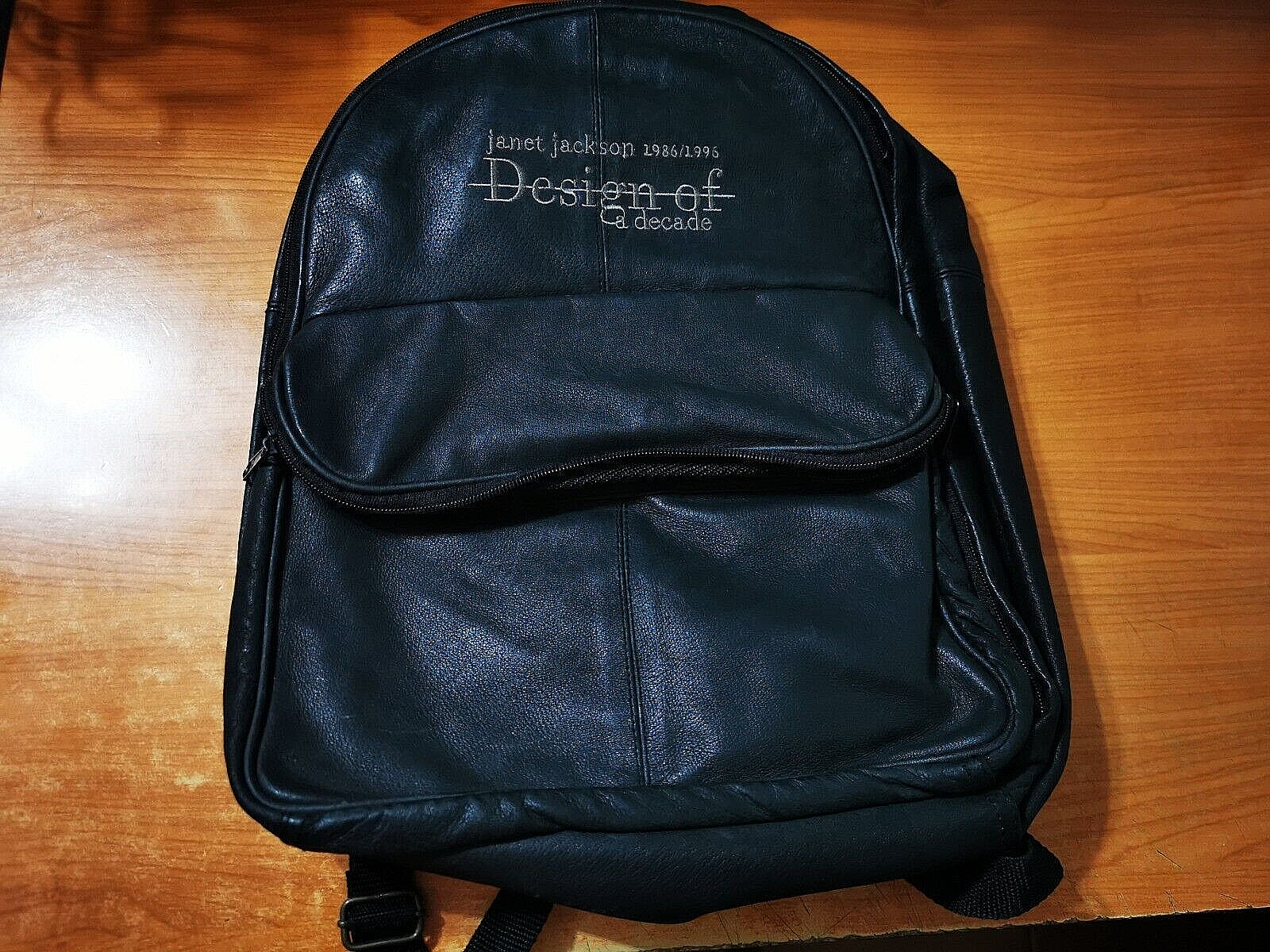 JANET JACKSON Design of a decade RARE SPAIN PROMO BACKPACK LEATHER EMBROIDERY