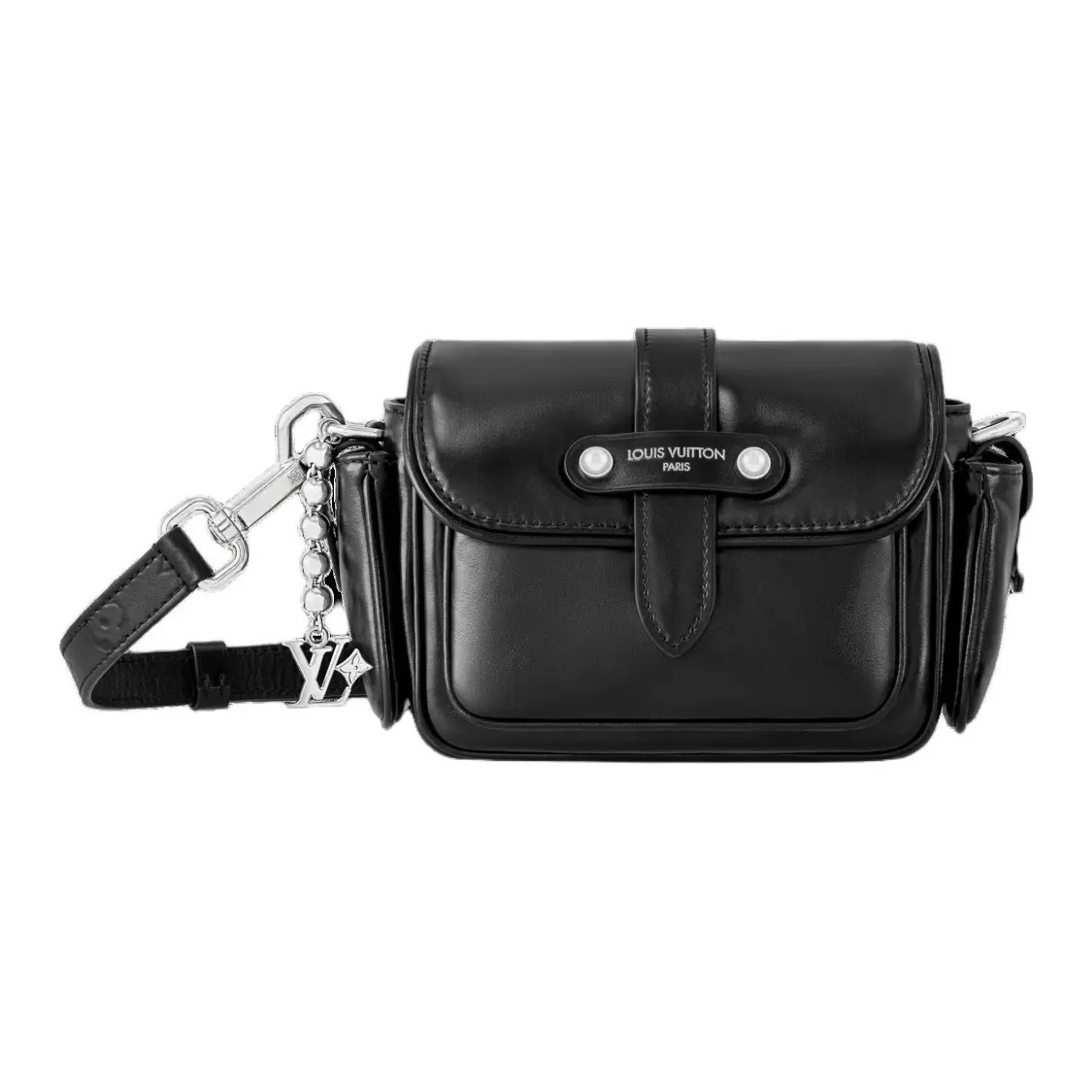 LOUIS VUITTON Cargo Bead Chain Decoration Cross Shoulder Bag Men’s 9x4x5.5 in