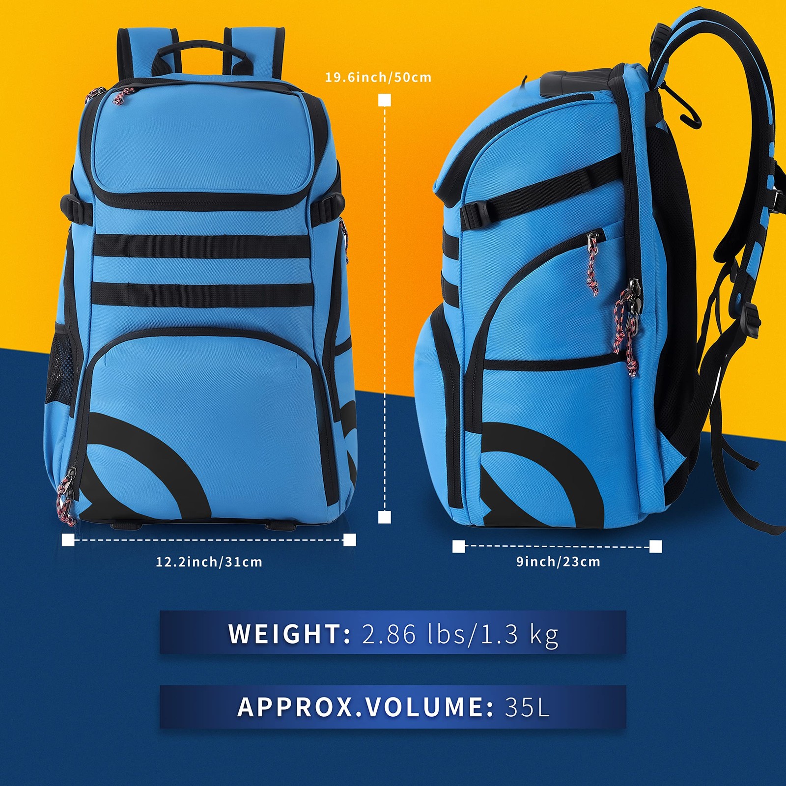 Basketball Bag Backpack with Ball Holder Multi-Sport Backpack for Soccer Voll…